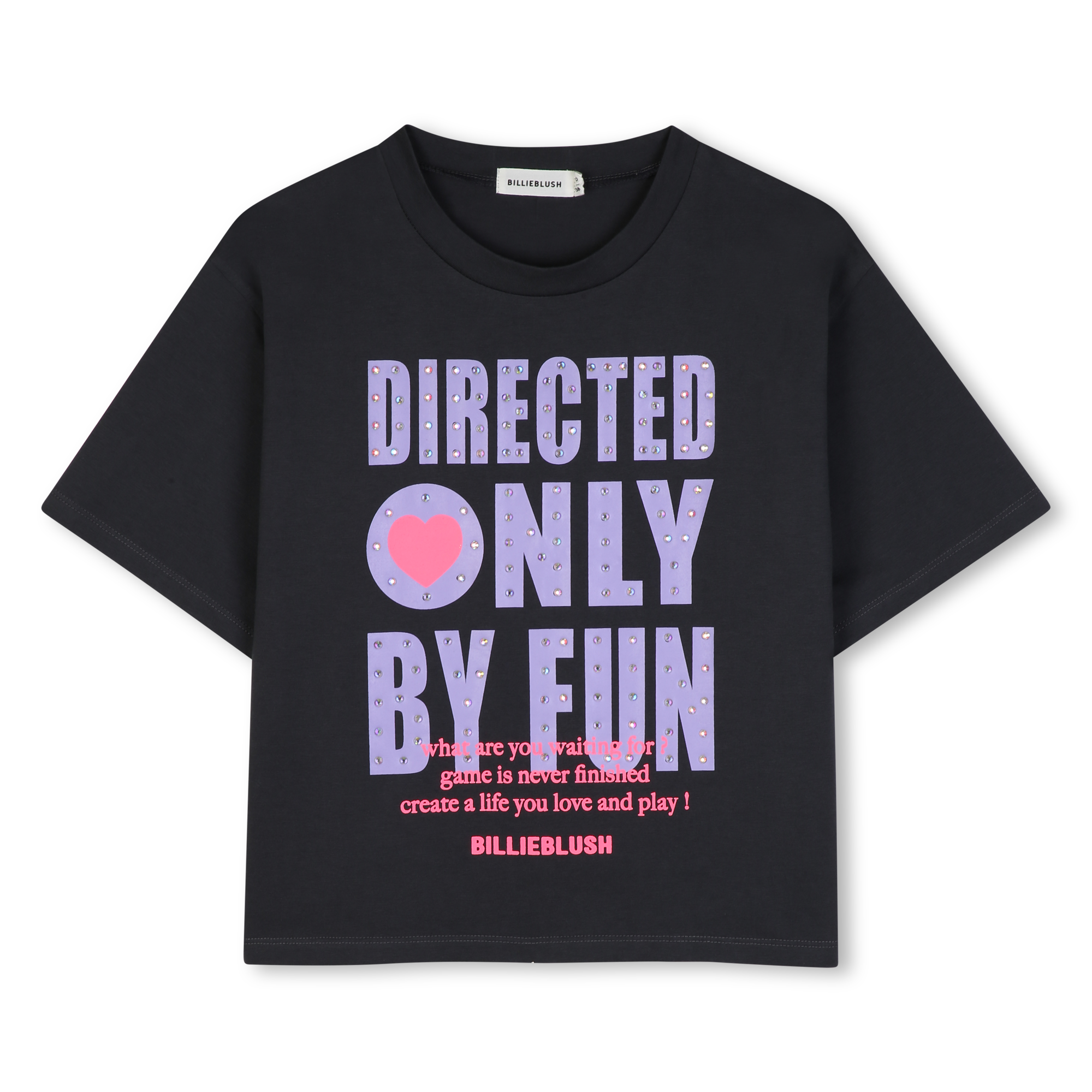 Billieblush - Tee-shirt Manches Courtes - Dark Grey - Fille - 8 Ans