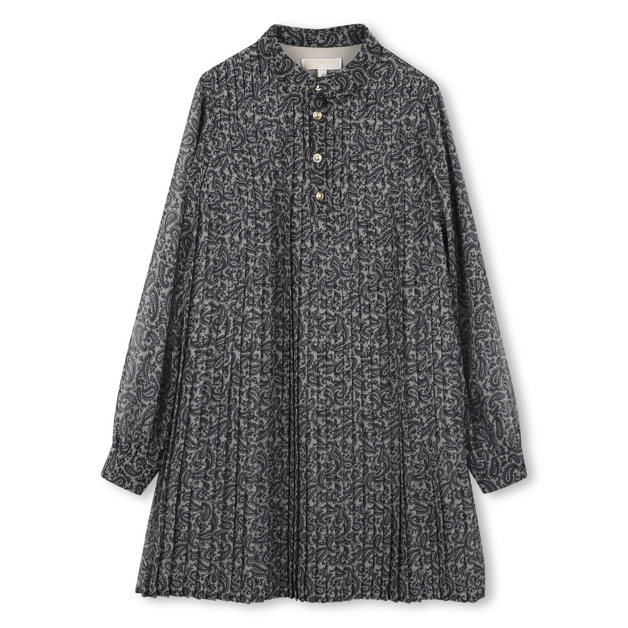 Michael+Kors+-+Robe+Plissee+Manches+Longues+-+Fille+-+Taille+4+ans+-+Beige+-+Kids+Around