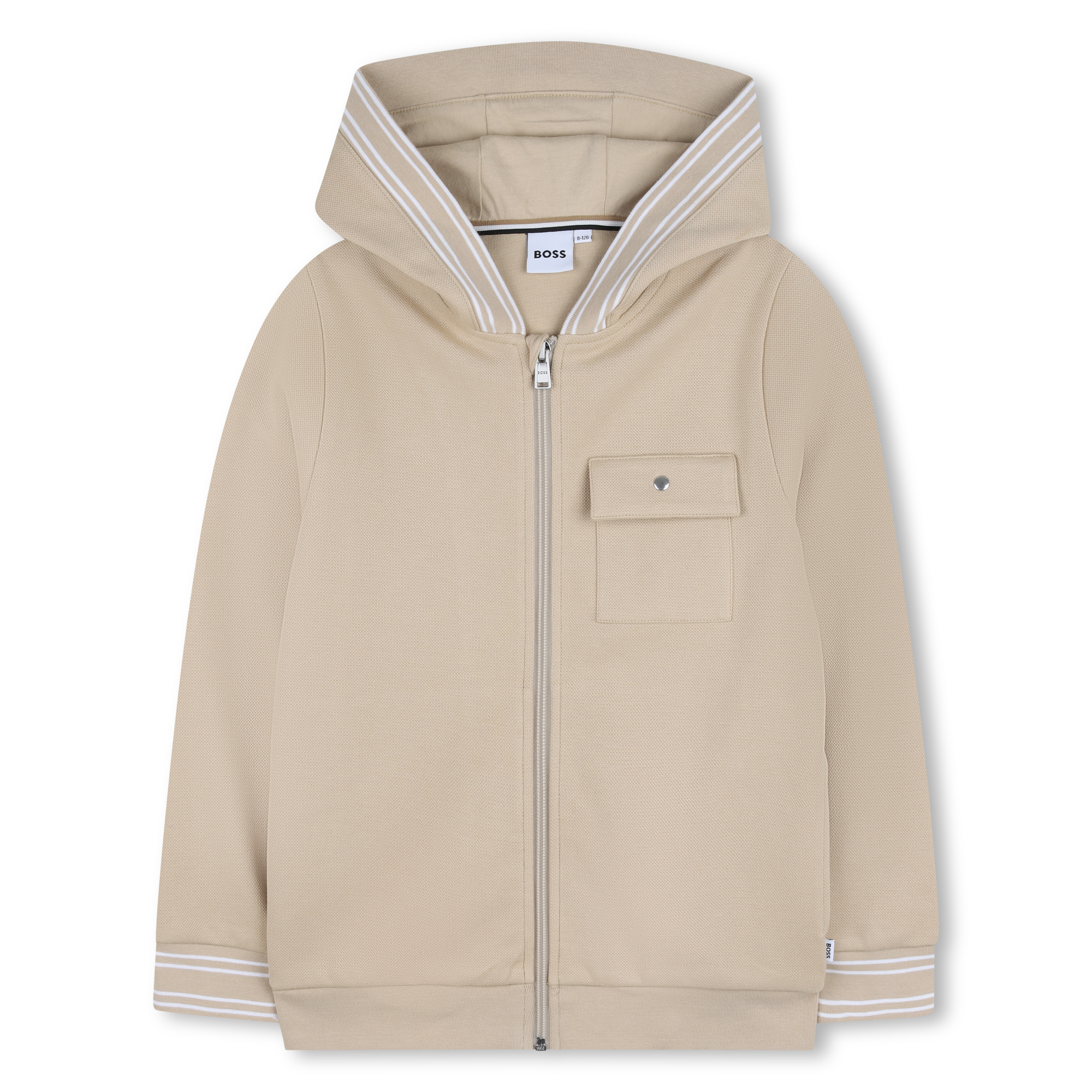 Boss - Sweat Zippé À Capuche - Sand - Garçon - 16 Ans
