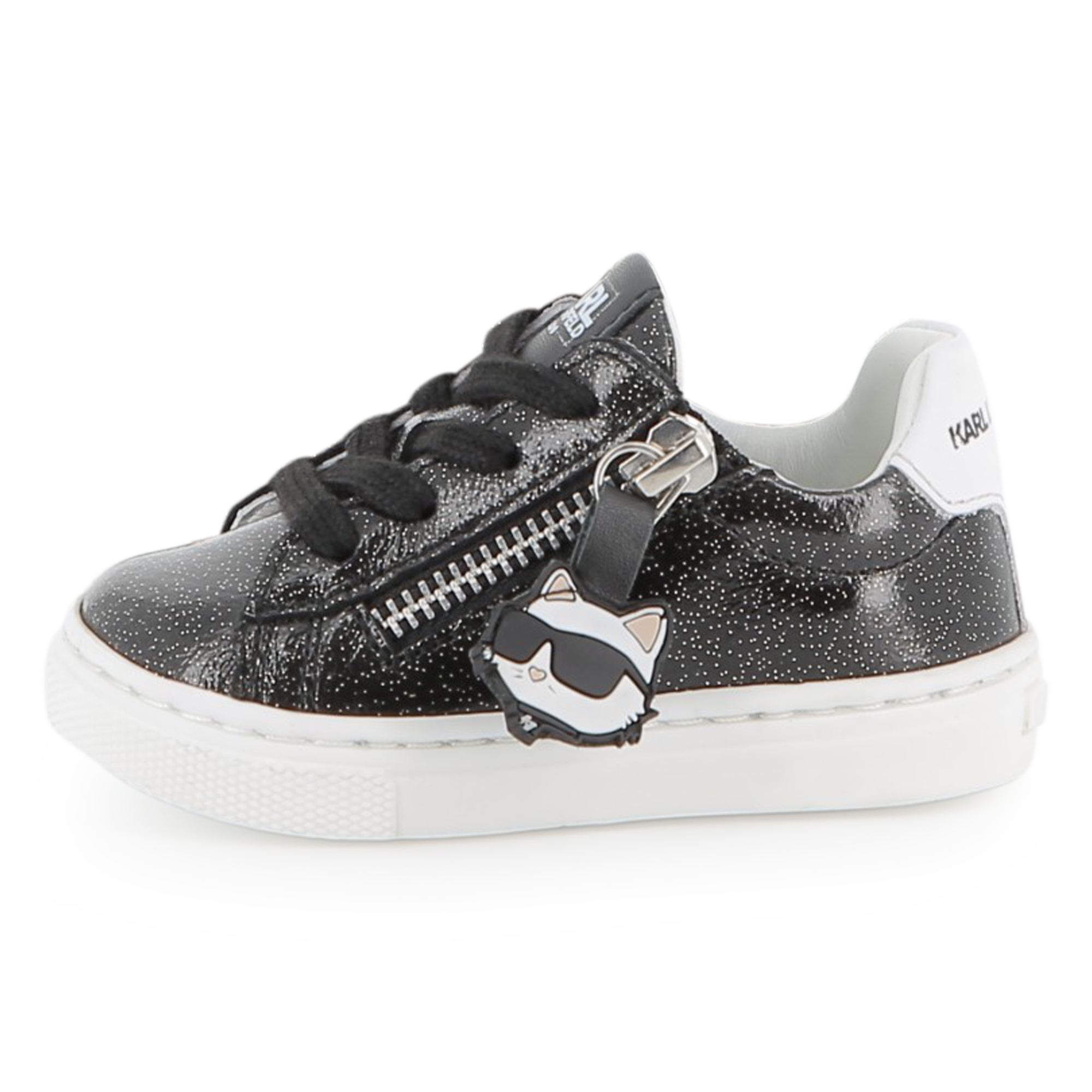 Karl+Lagerfeld+Kids+-+Baskets+Basses+En+Cuir+De+Vachette+-+Fille+-+Taille+20+-+Noir+-+Kids+Around