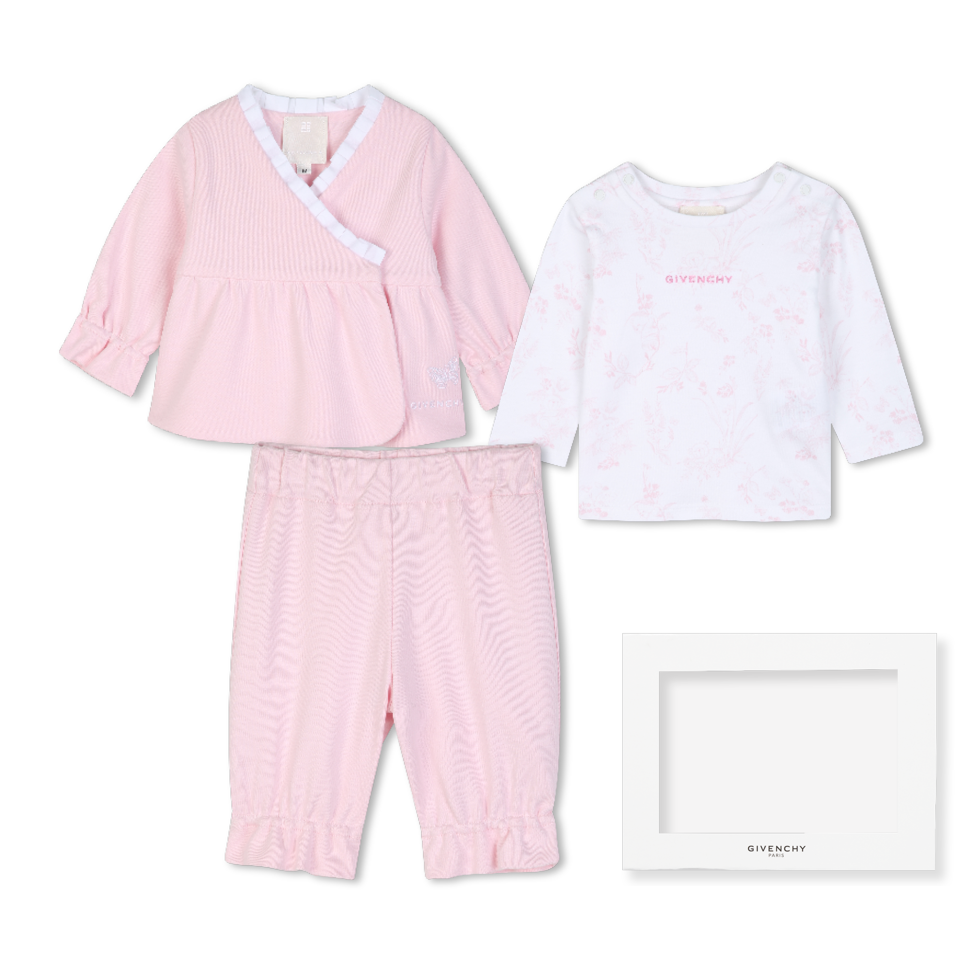 Givenchy - Ensemble Pantalon, Cardigan Et Tee-shirt - Marshmallow - Fille - 18 Mois
