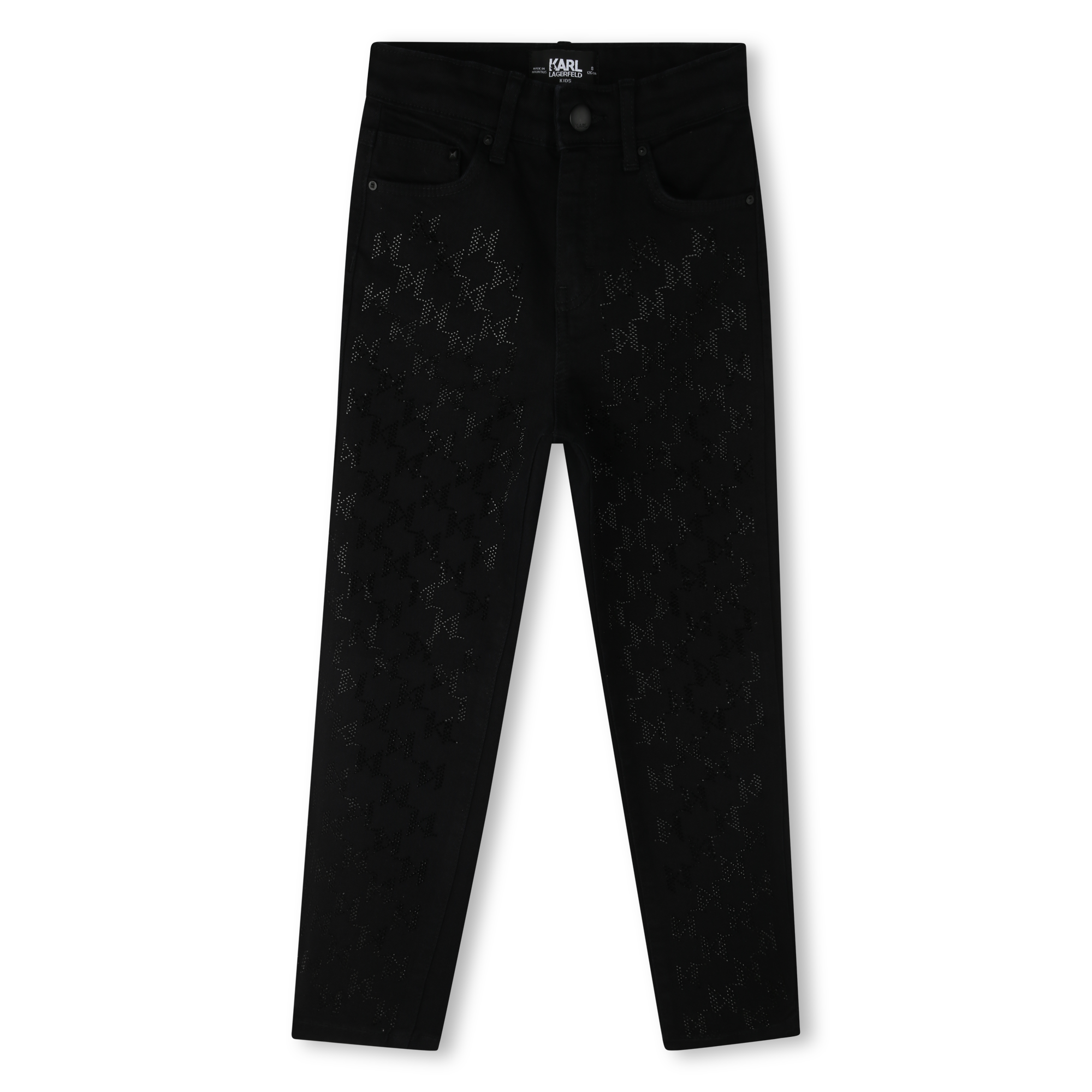 Karl+Lagerfeld+Kids+-+Jean+Droit+Avec+Sigle+En+Strass+-+Fille+-+Taille+4+ans+-+Noir+-+Kids+Around