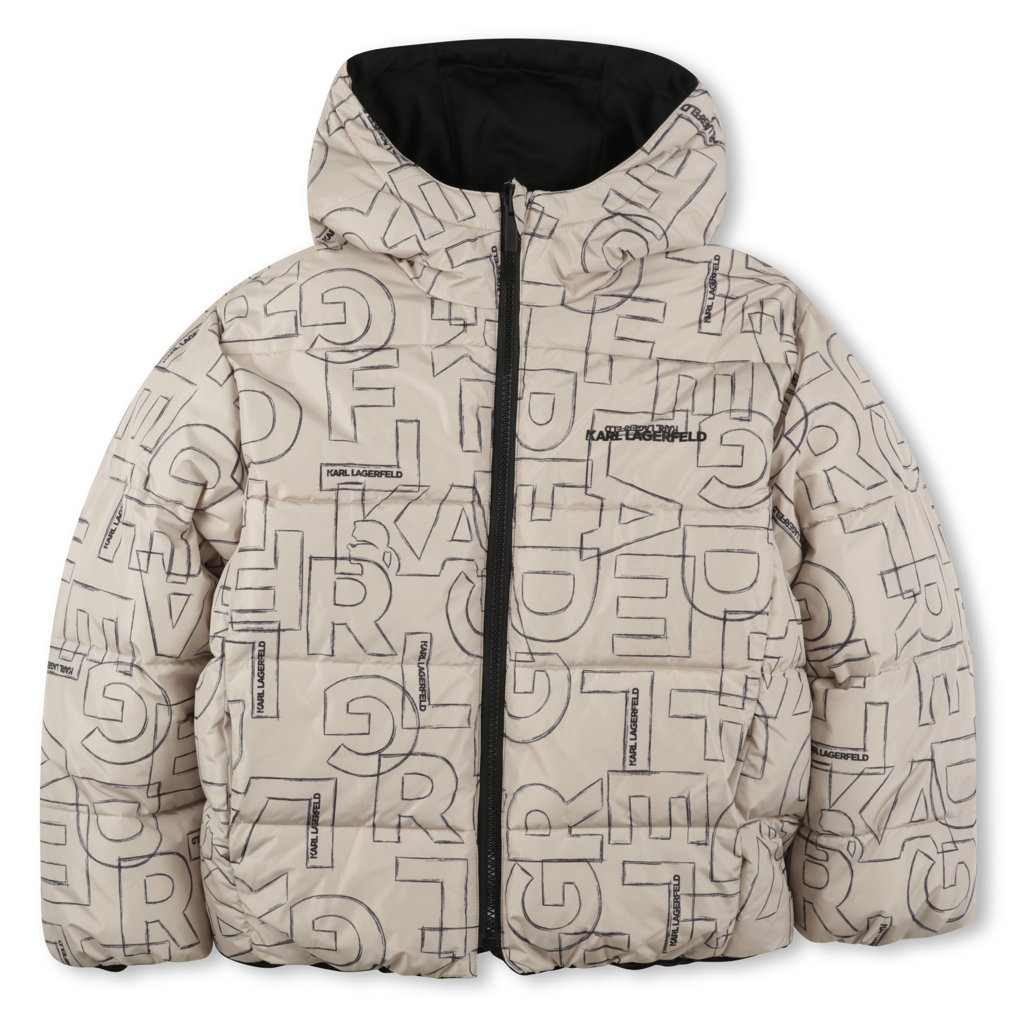 Karl Lagerfeld Kids - Doudoune Réversible À Capuche - Chanvre - Garçon - 8 Ans