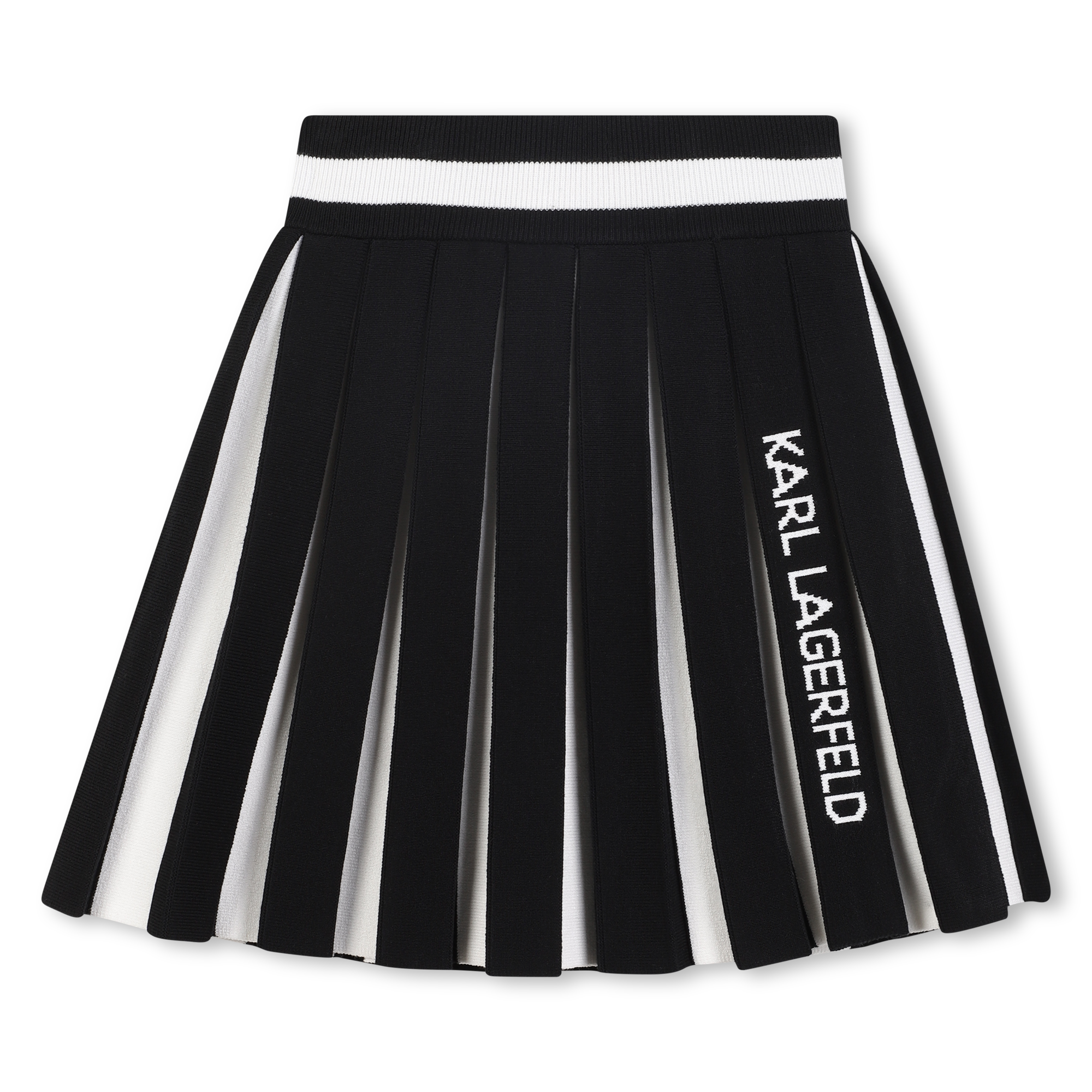 Karl Lagerfeld Kids - Jupe Plissée En Tricot - Noir Blanc - Fille - 8 Ans Karl Lagerfeld Kids - Jupe Plissée En Tricot - Noir Blanc - Fille - 8 Ans