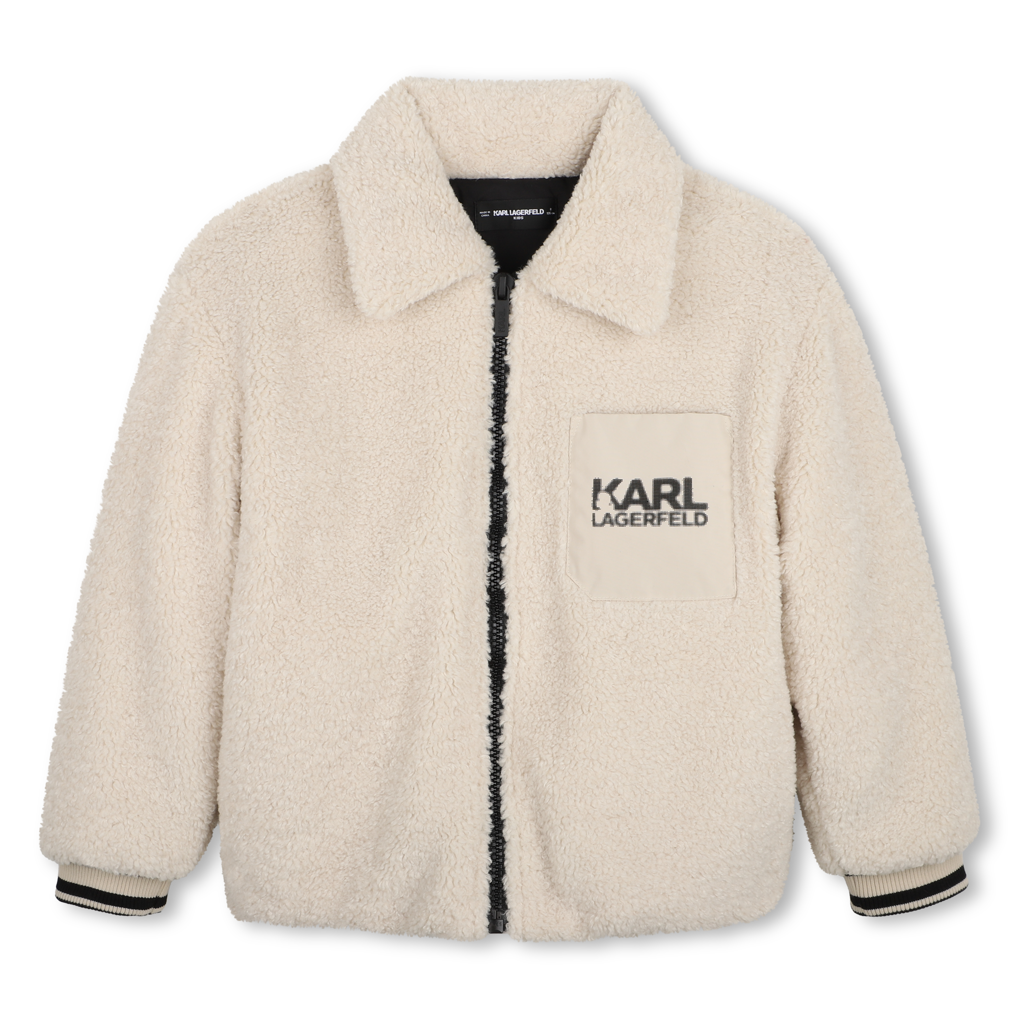 Karl Lagerfeld Kids - Blouson En Sherpa - Lime Stone - Garçon - 3 Ans