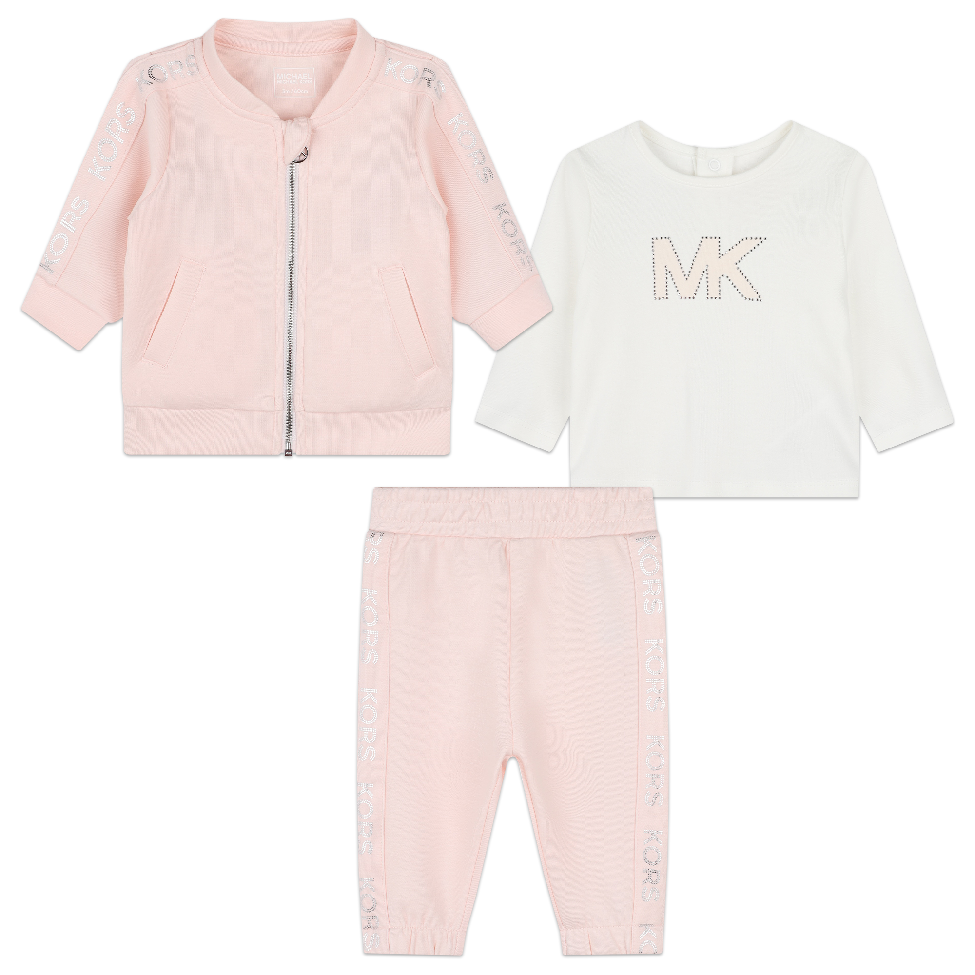 Michael+Kors+-+Ensemble+De+Jogging+3+Pieces+-+Unisexe+-+Taille+03m+-+Rose+-+Kids+Around