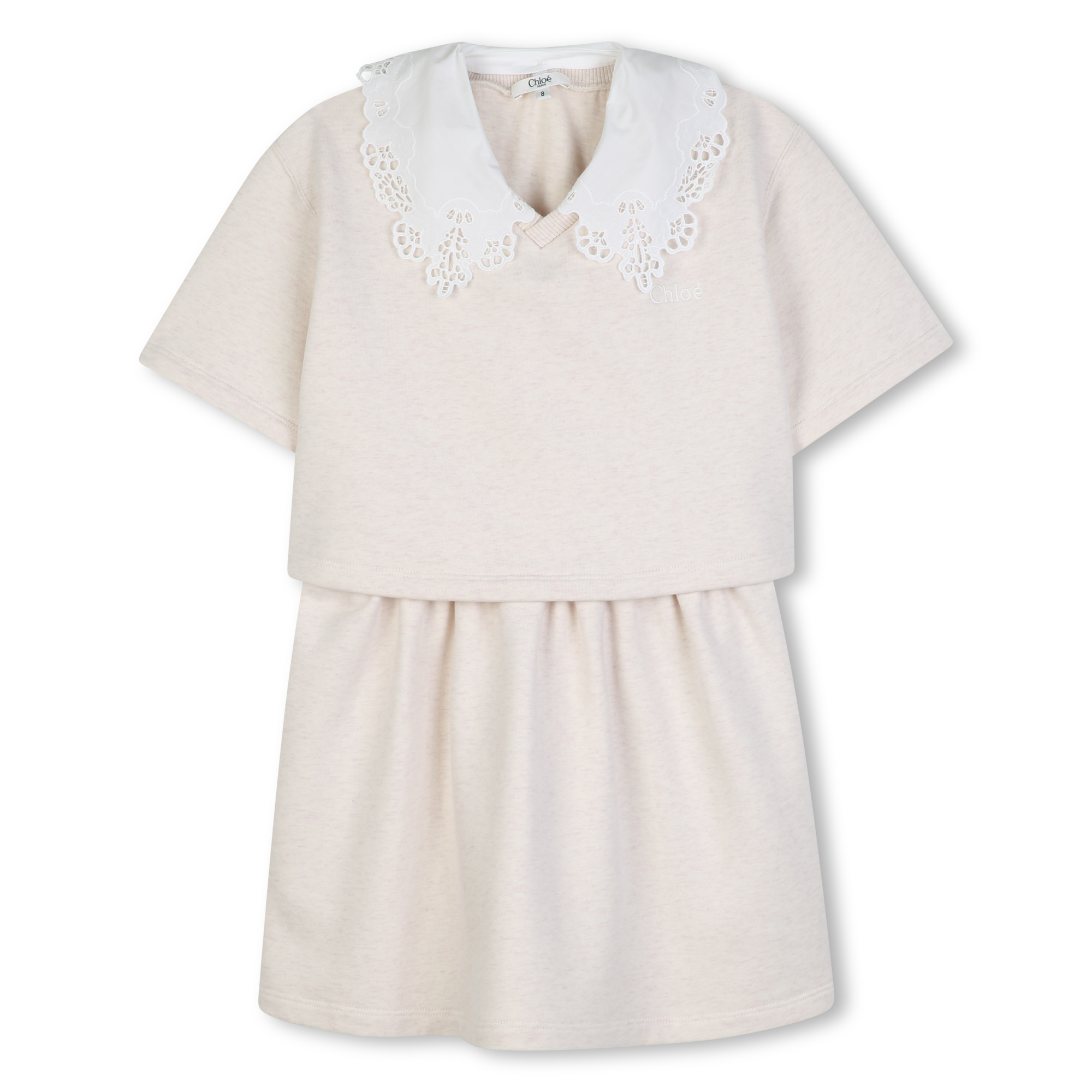 Chloe - Robe Manches Courtes - Ecru Chine - Fille - 14 Ans