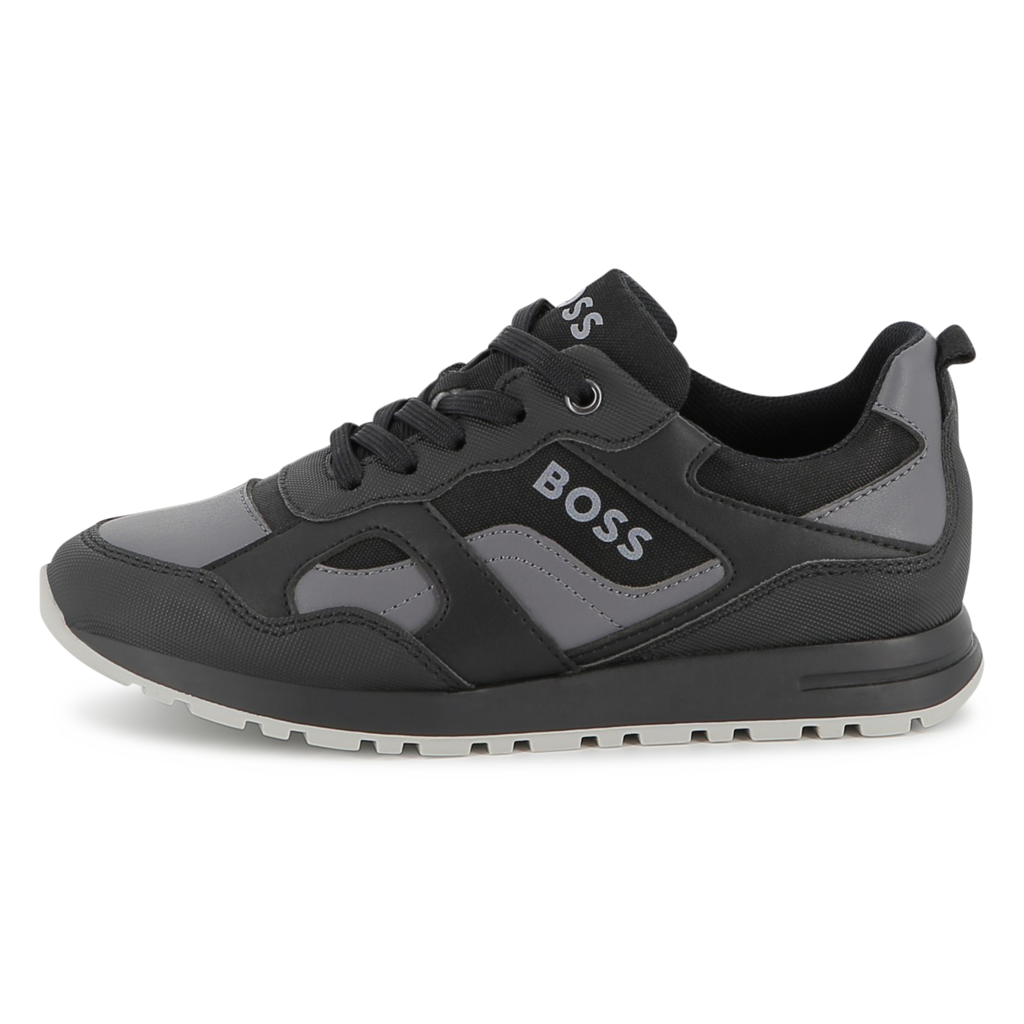 Boss - Baskets En Simili Et Toile - Black - Garçon - Taille 39