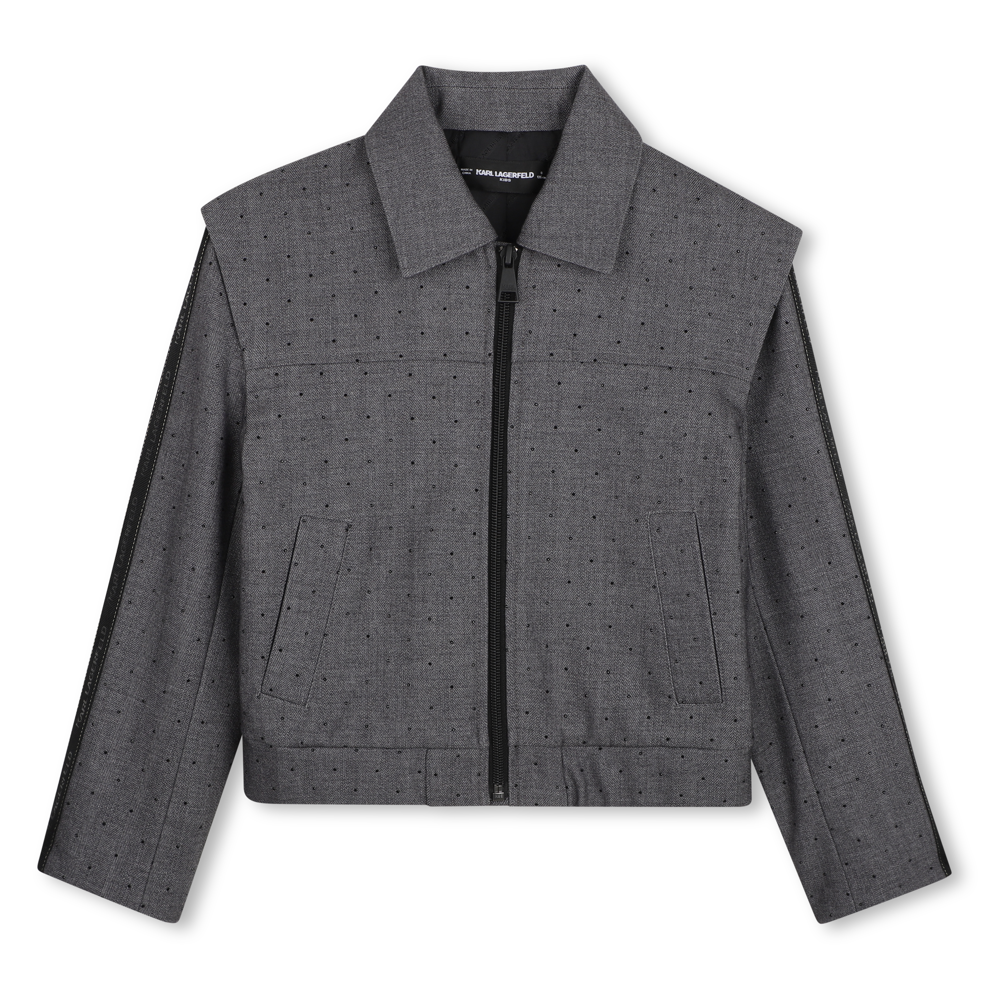 Karl Lagerfeld Kids - Cardigan De Jogging - Gris Chine Fonce - Fille - 8 Ans