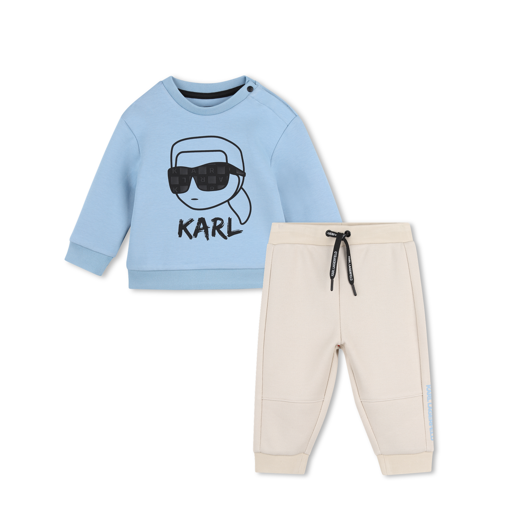 Karl Lagerfeld Kids - Ensemble Sweat-shirt Et Pantalon - Ciel Sable - Garçon - 3 Ans