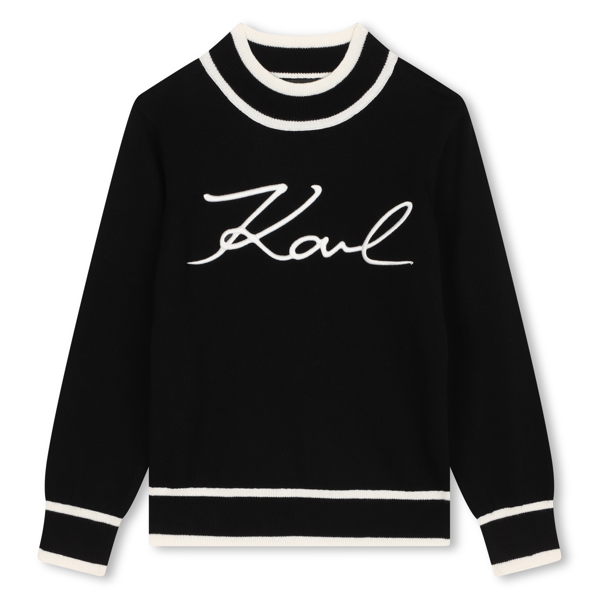 Karl+Lagerfeld+Kids+-+Pull+Avec+Broderie+Signature+-+Fille+-+Taille+4+ans+-+Noir+-+Kids+Around
