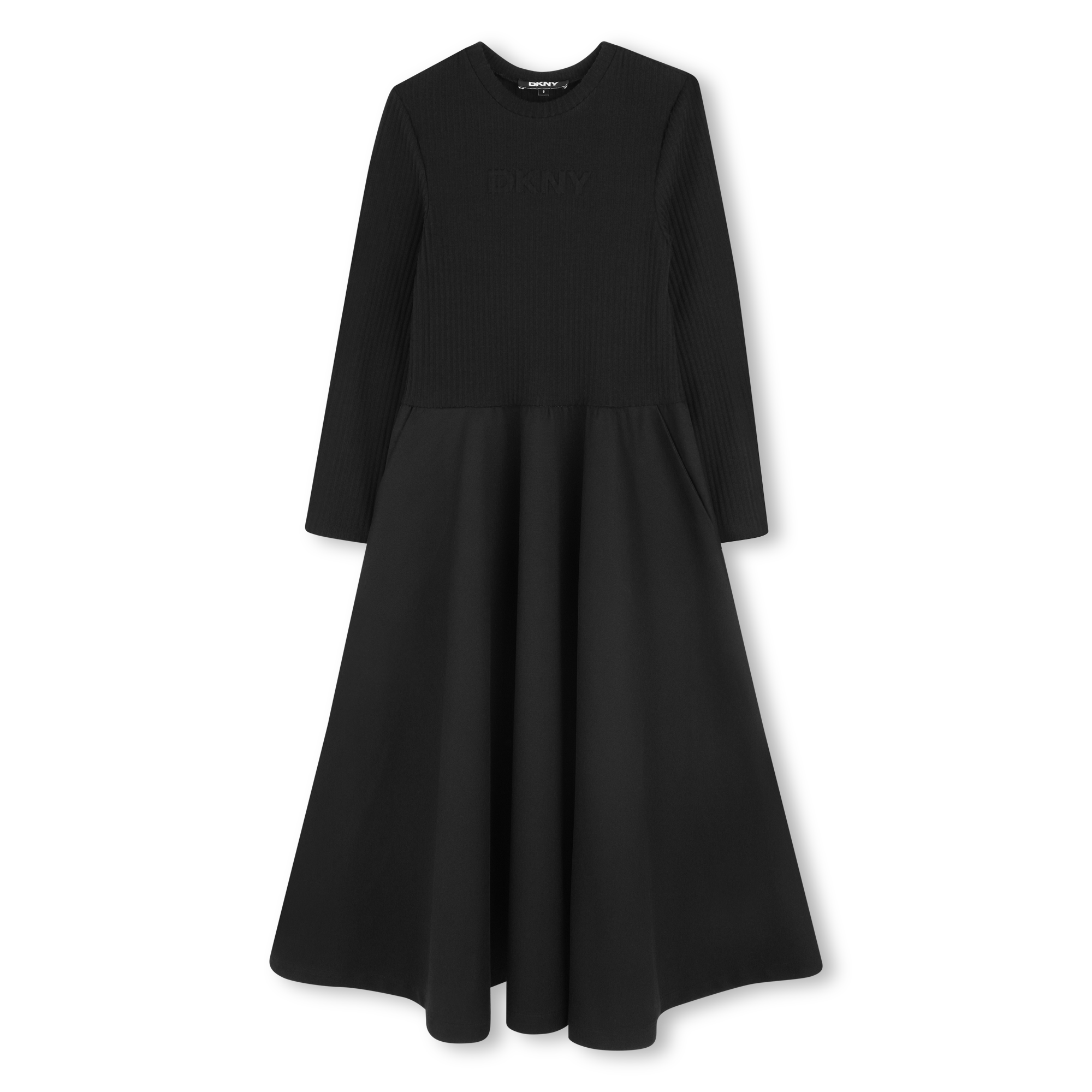 Dkny - Robe Longue Bi-matière - Black - Fille - 6 Ans Dkny - Robe Longue Bi-matière - Black - Fille - 6 Ans