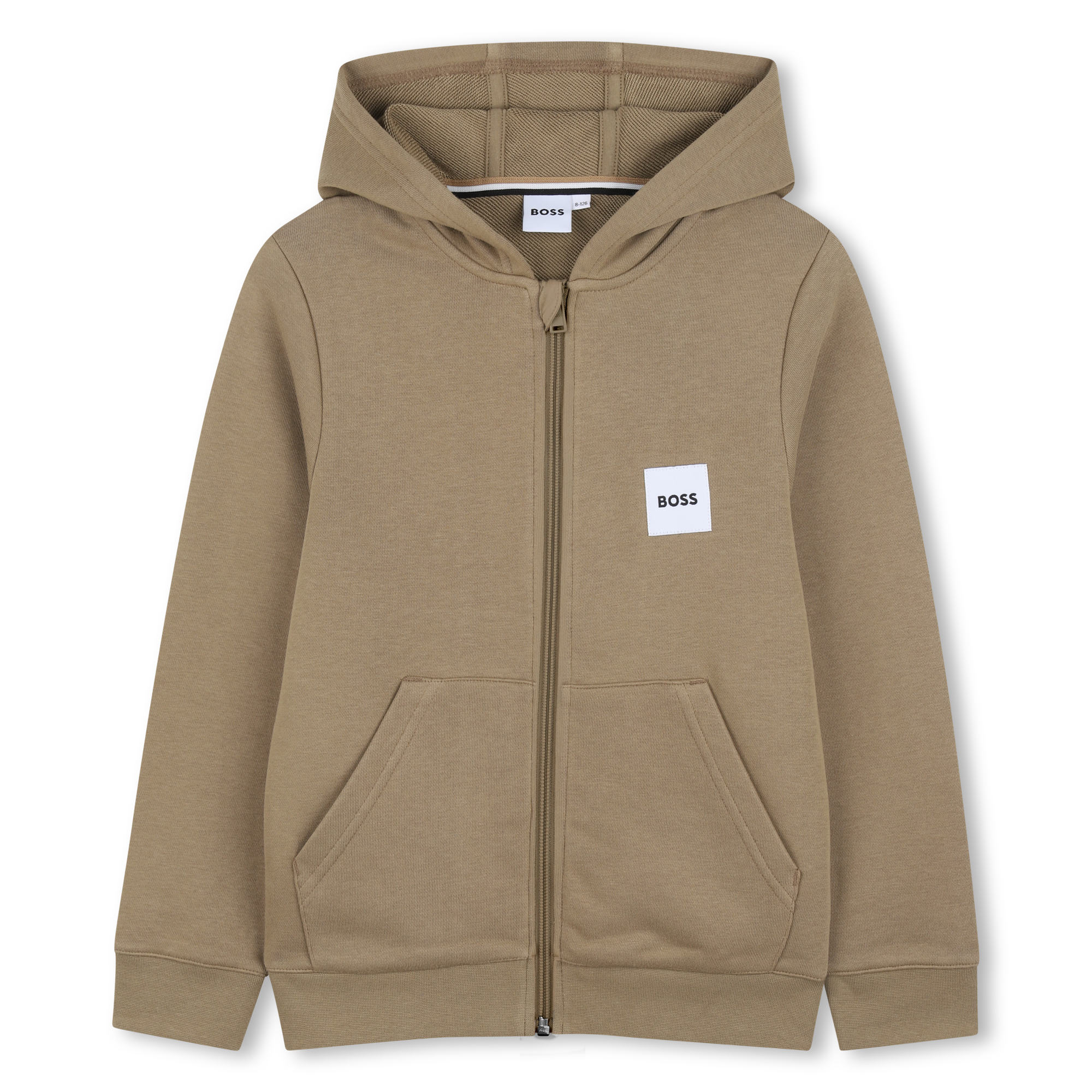 Boss - Sweat Zippé À Capuche - Dark Taupe - Garçon - 16 Ans