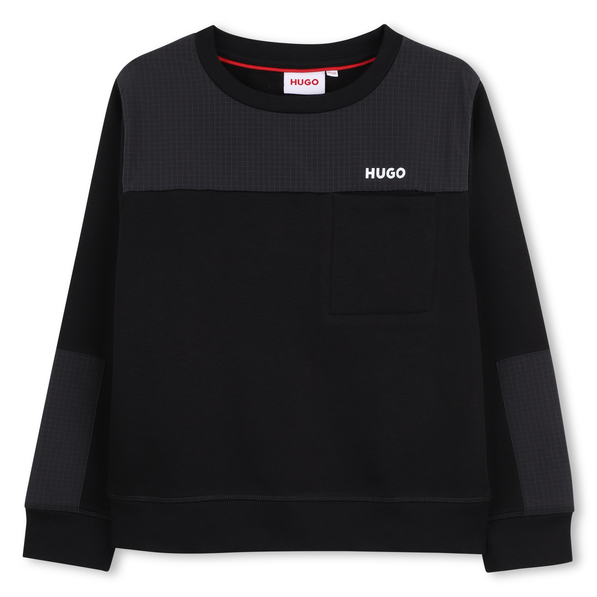 Hugo+-+Sweat-shirt+Col+Rond+-+Garcon+-+Taille+6+ans+-+Noir+-+Kids+Around