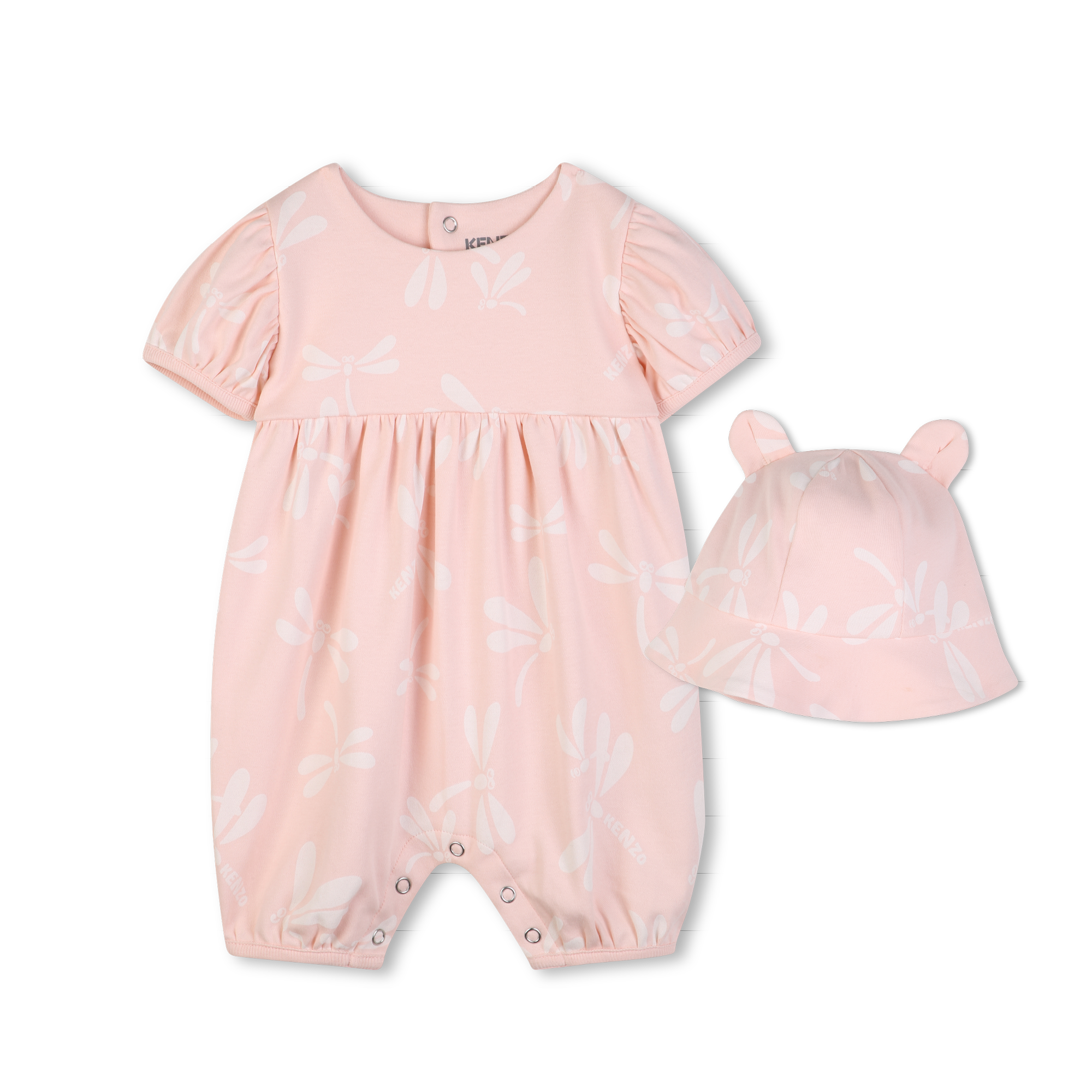 Kenzo Kids - Ensemble Combi-short Et Bob - Rose Poudre - Fille - 18 Mois