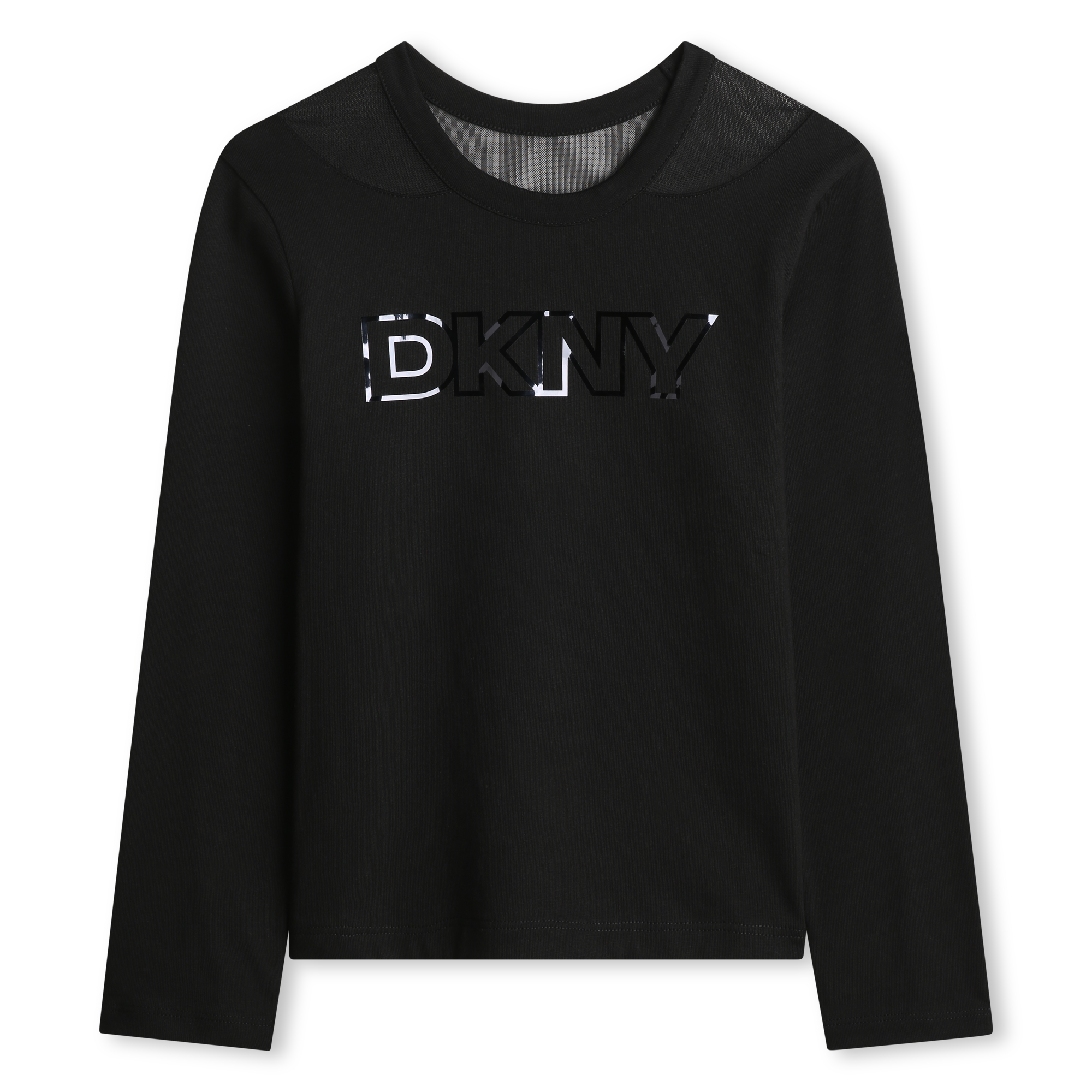 Dkny+-+T-shirt+à+Manches+Longues+-+Fille+-+Taille+4+ans+-+Noir+-+Kids+Around