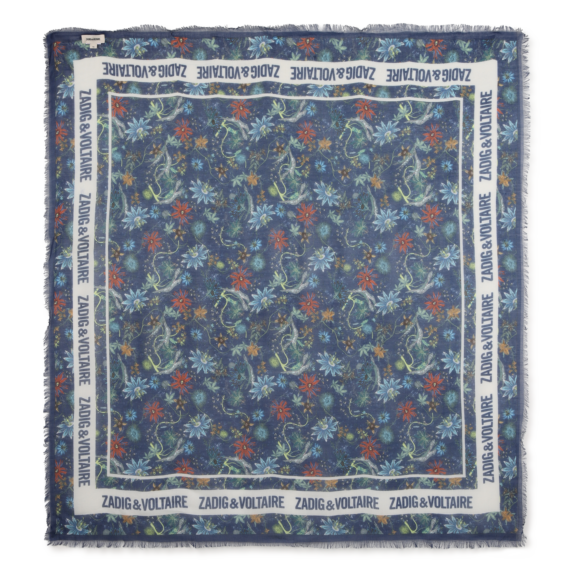 Zadig & Voltaire - Foulard Avec Illustration - Medieval Blue - Fille - Taille Unique