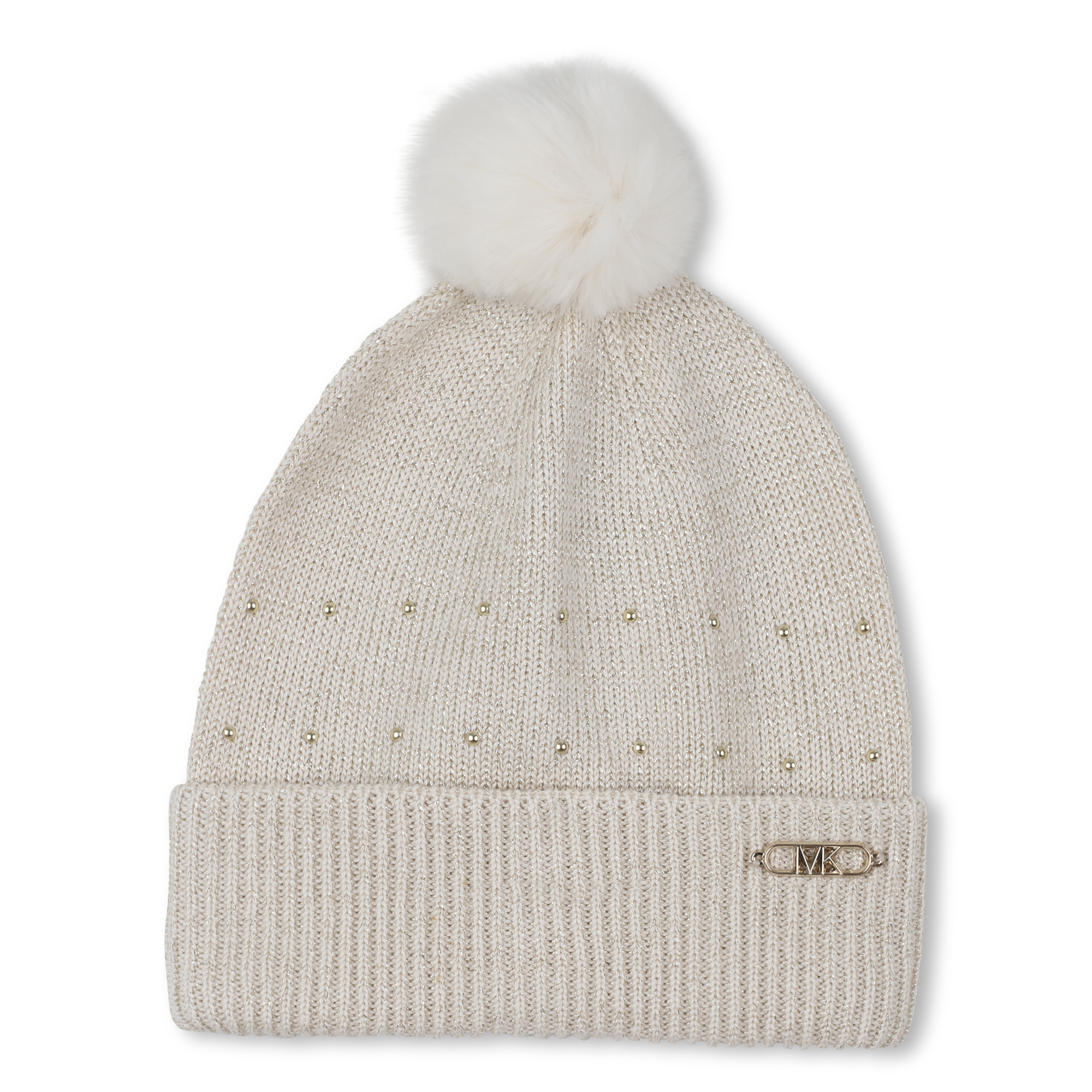 Michael Kors - Bonnet Tricot Avec Pompon - Dore Clair - Fille - Taille T2