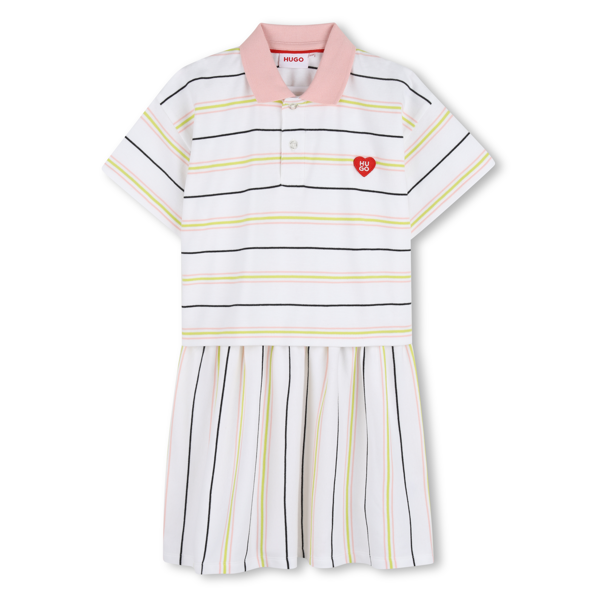 Hugo - Robe Rayée - Blanc - Fille - 12 Ans