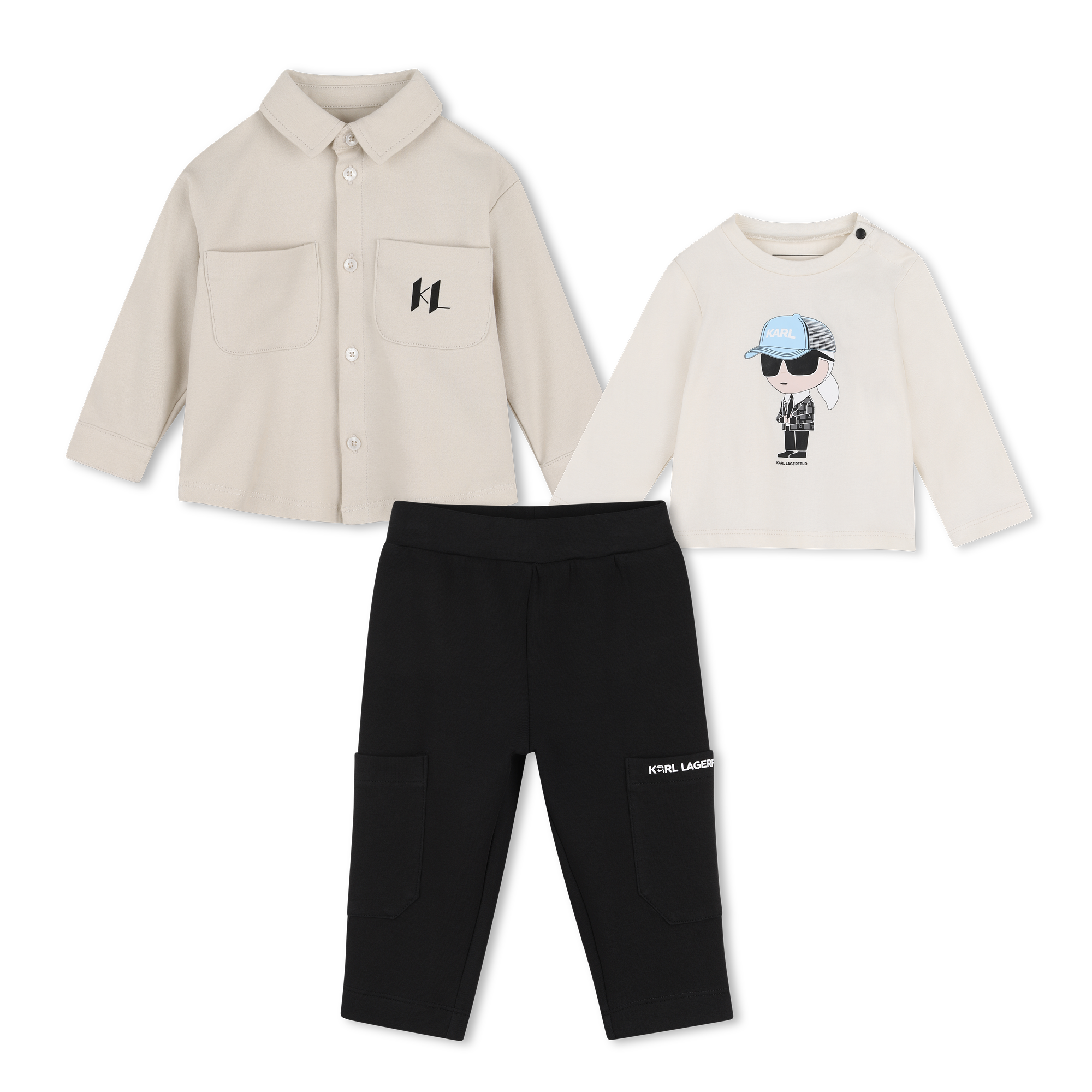 Karl Lagerfeld Kids - Ensemble Jogging - Noir Blanc - Garçon - 6 Mois