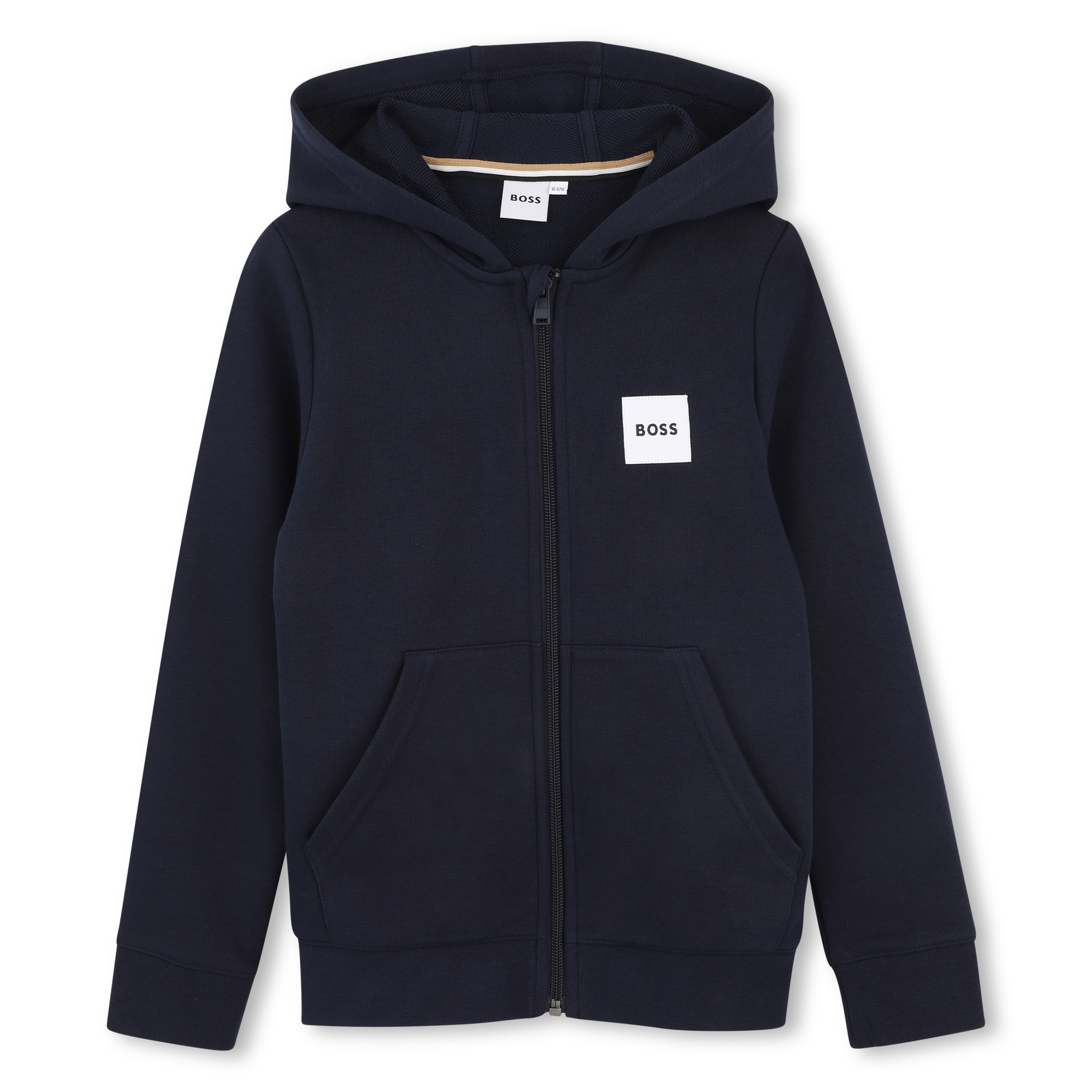 Boss - Sweat Zippé À Capuche - Bleu Cargo - Garçon - 16 Ans