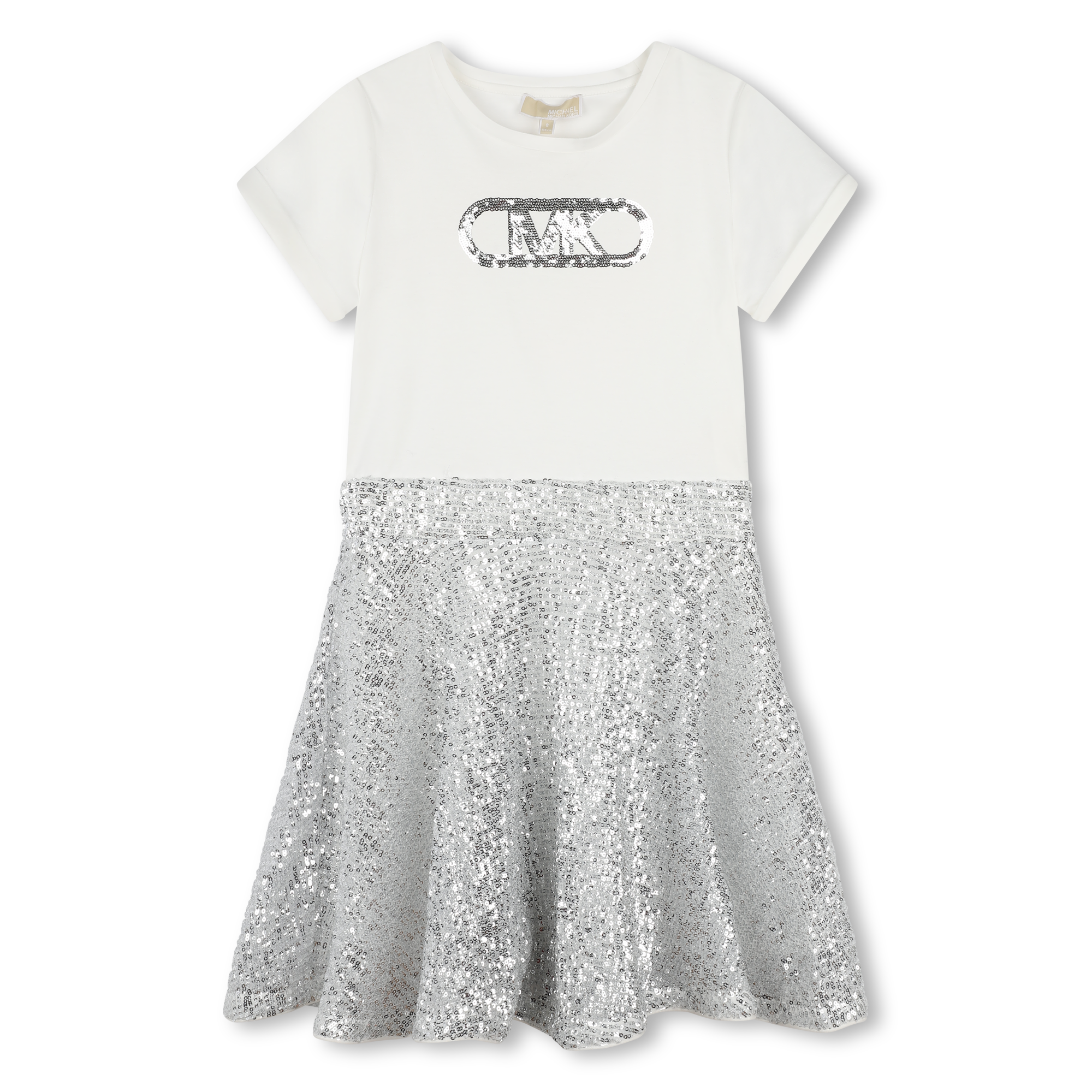 Michael+Kors+-+Robe+Bimatiere+Ornee+De+Sequins+-+Fille+-+Taille+2+ans+-+Silver+-+Kids+Around