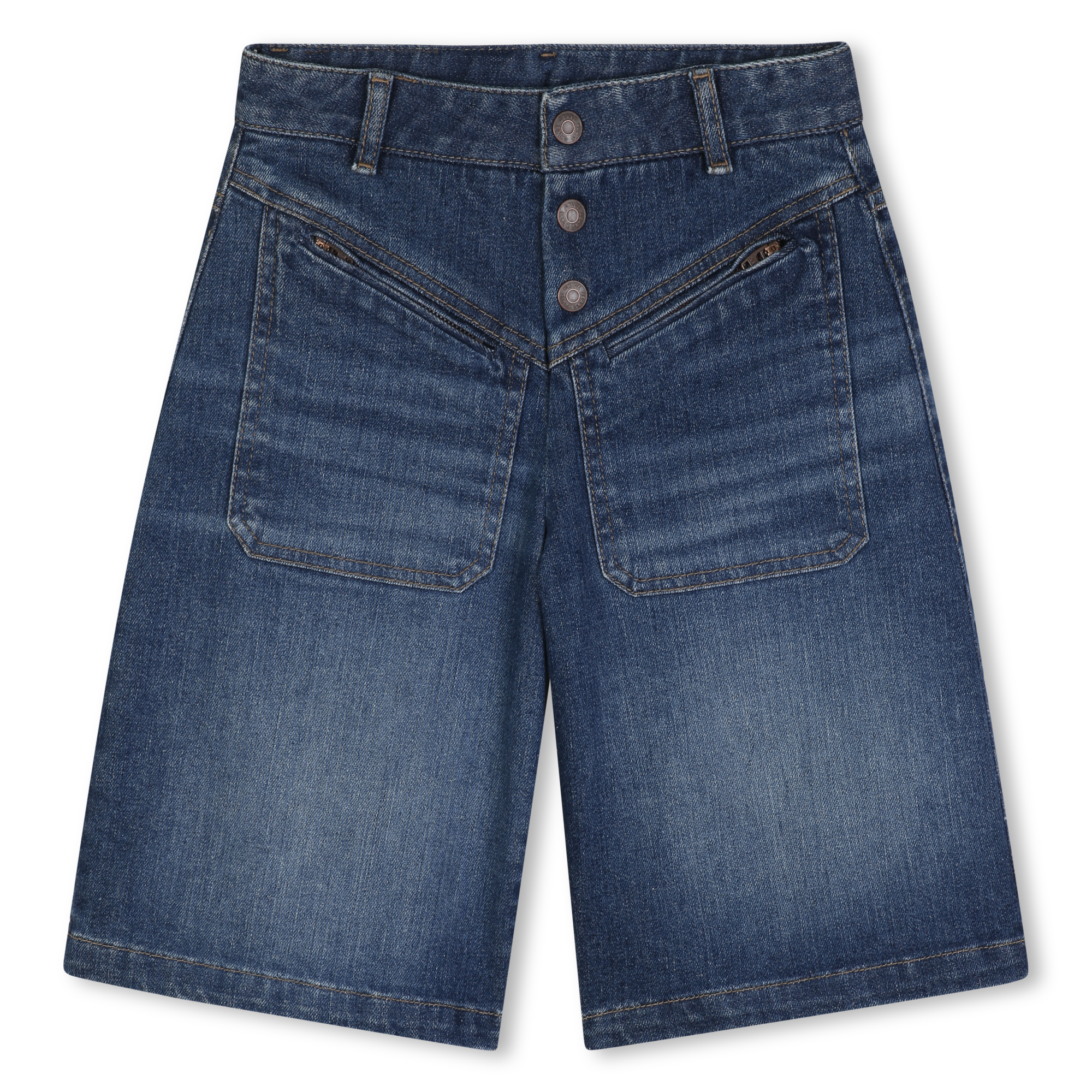 Chloe - Short En Denim Coton - Denim Blue - Fille - 8 Ans