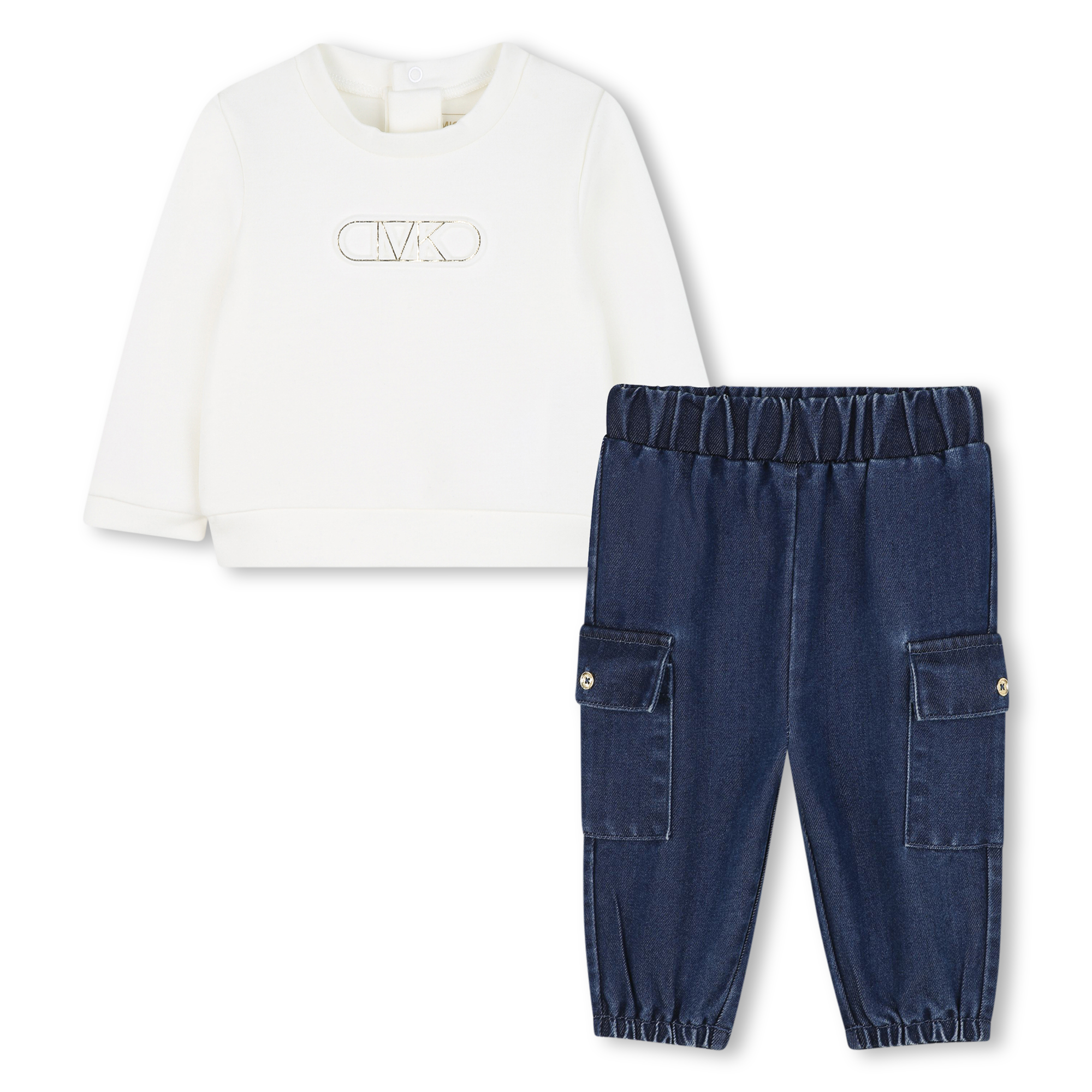 Michael Kors - Ensemble Sweat Et Pantalon - Blanc Bleu - Fille - 18 Mois Michael Kors - Ensemble Sweat Et Pantalon - Blanc Bleu - Fille - 18 Mois