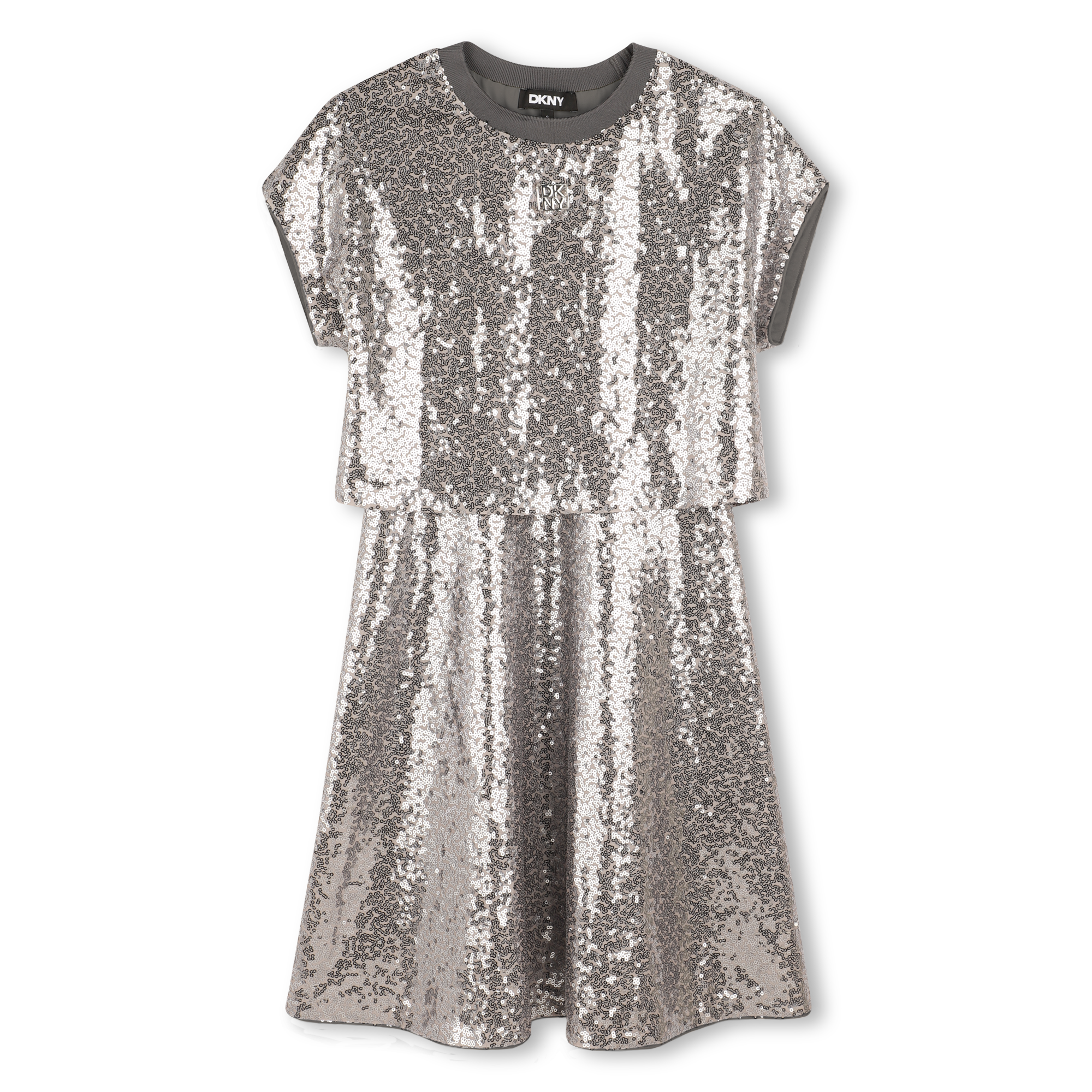 Dkny+-+Robe+Effet+2+En+1+-+Fille+-+Taille+4+ans+-+Silver+-+Kids+Around