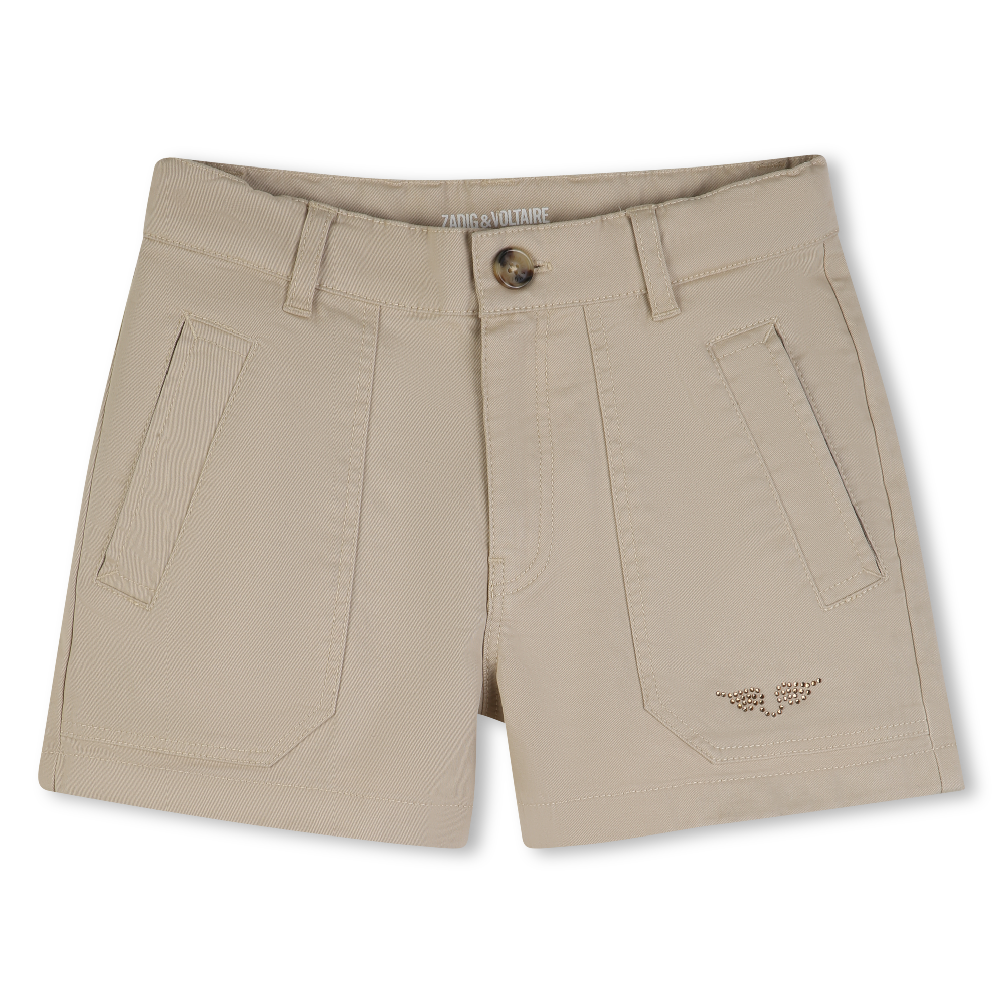 Zadig & Voltaire - Short Détail Strass - Beige Fonce - Fille - 16 Ans