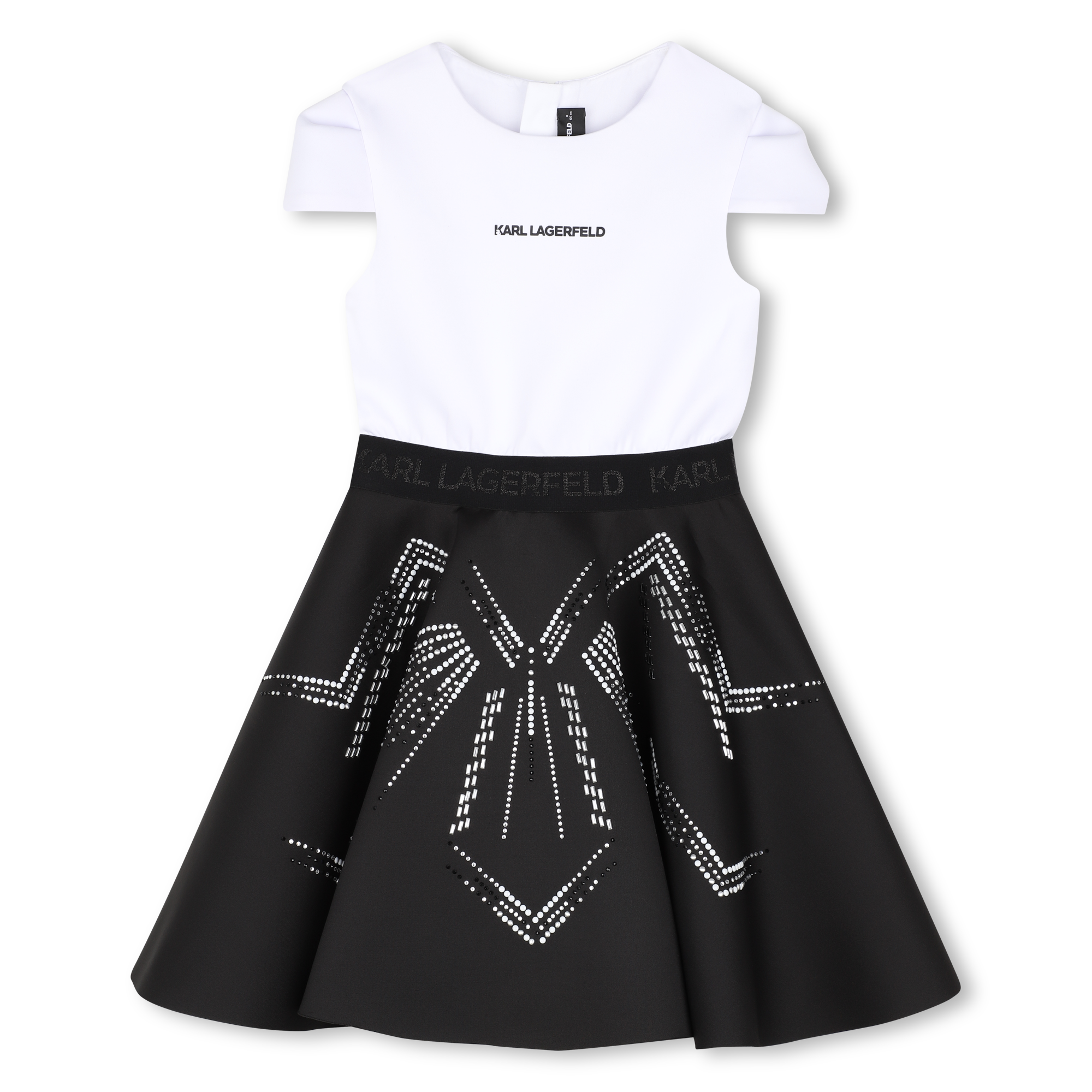 Karl Lagerfeld Kids - Robe De Cérémonie - Noir Blanc - Fille - 6 Ans