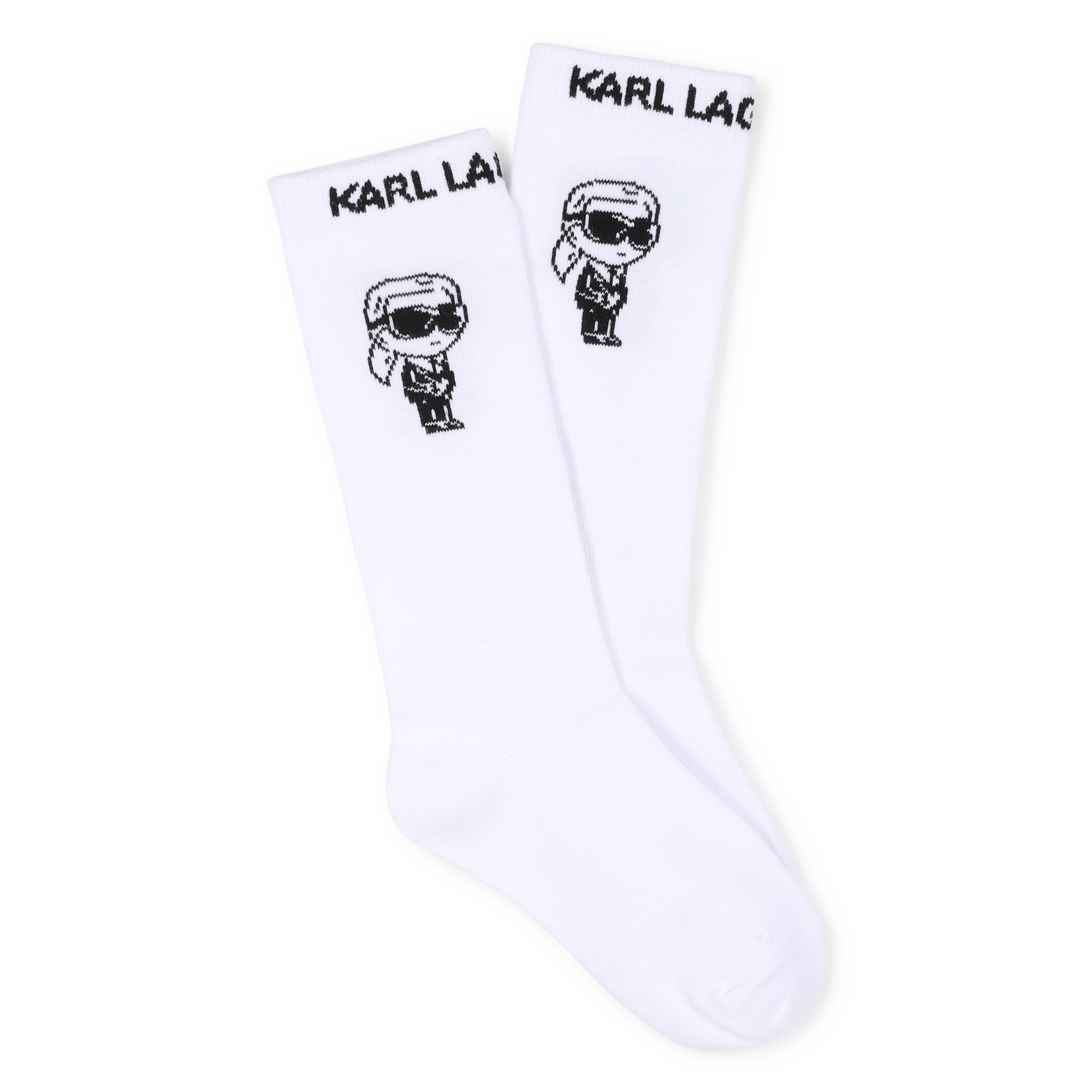 Karl Lagerfeld Kids - Chaussettes Hautes Imprimées - Blanc - Unisexe - Taille 27