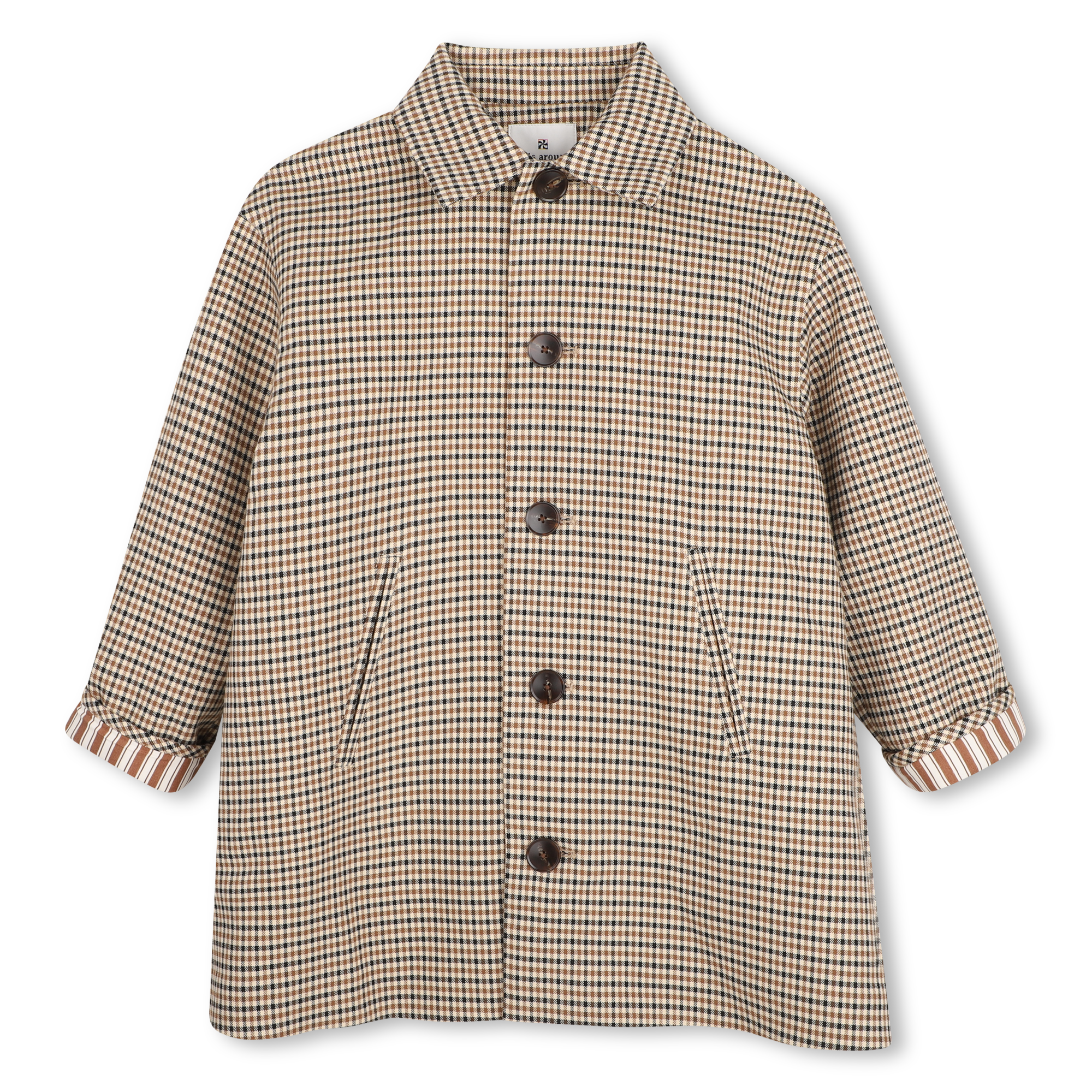 Kids Around - Manteau Long À Carreaux - Marron Fonce - Fille - 5 Ans Kids Around - Manteau Long À Carreaux - Marron Fonce - Fille - 5 Ans