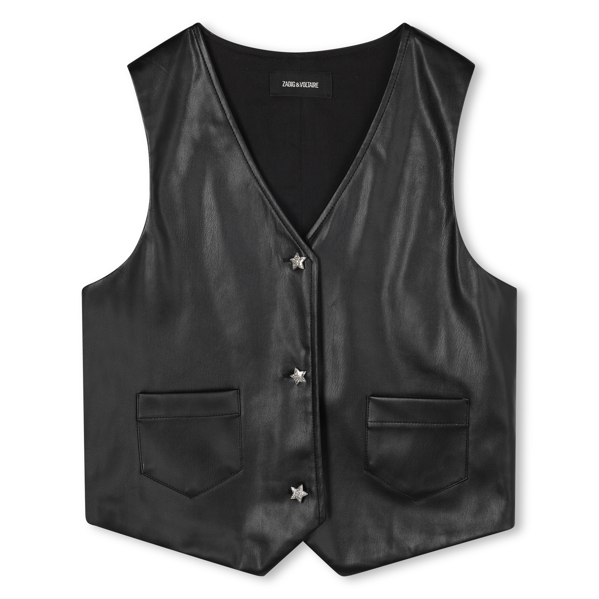Zadig & Voltaire - Gilet Simili Sans Manches - Black - Fille - 12 Ans