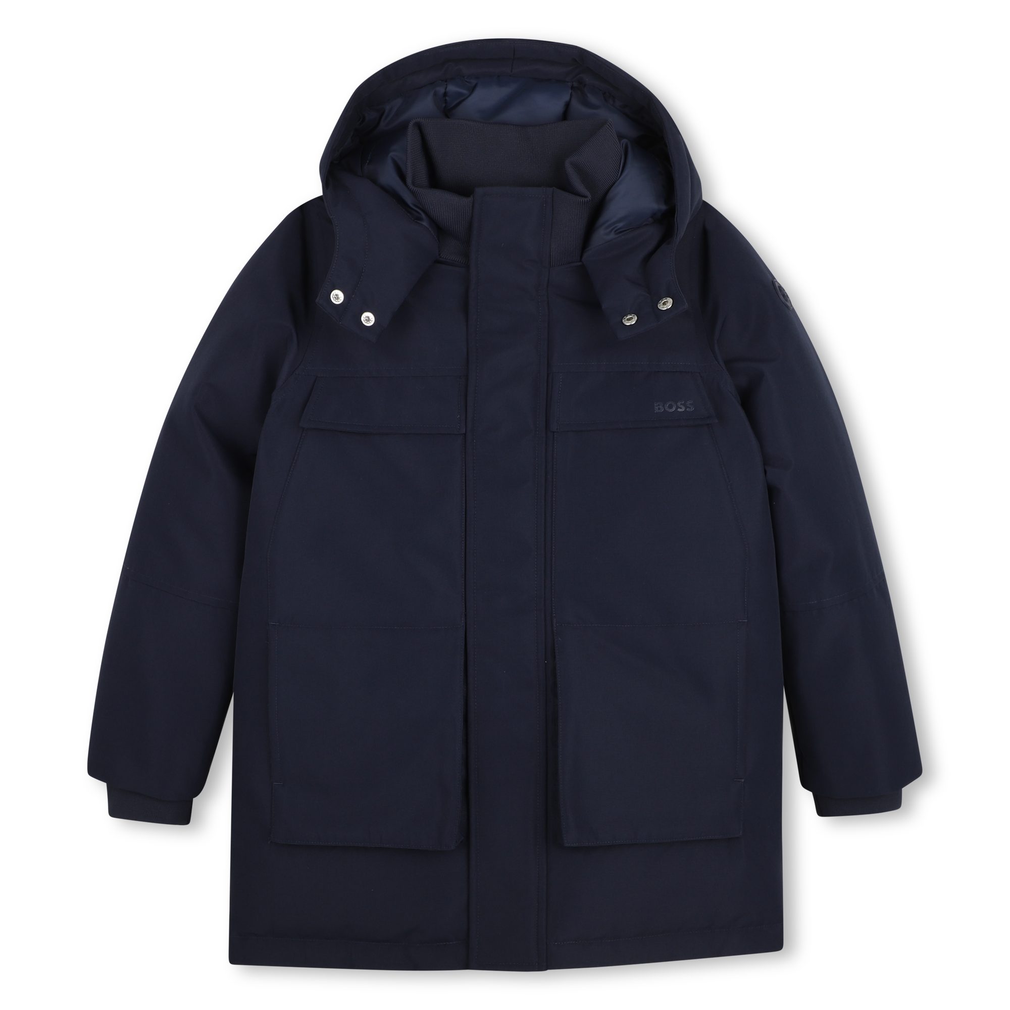 Boss - Parka À Capuche - Bleu Cargo - Garçon - 6 Ans