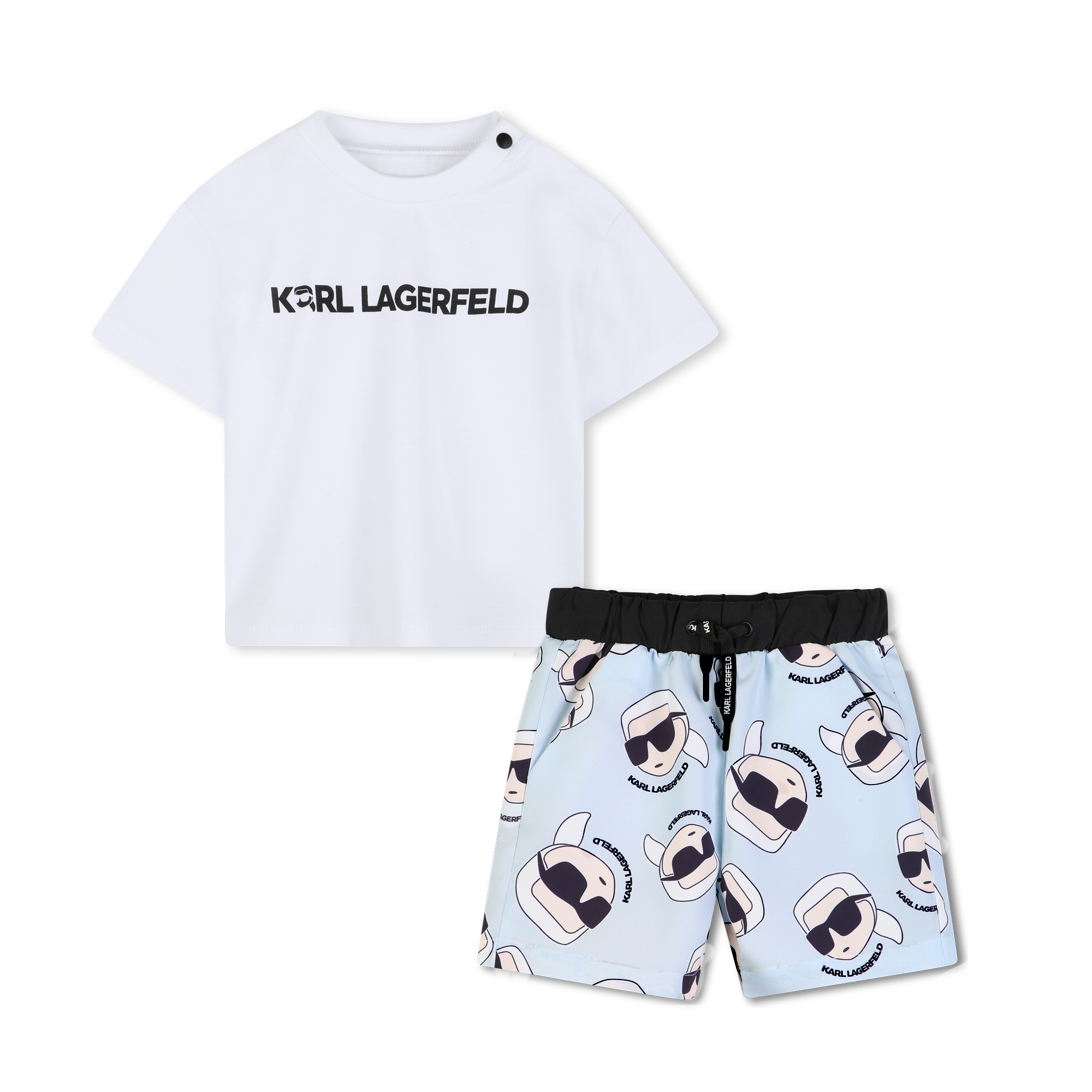 Karl Lagerfeld Kids - Ensemble Tee-shirt Et Short De Bain - Blanc - Garçon - 12 Mois