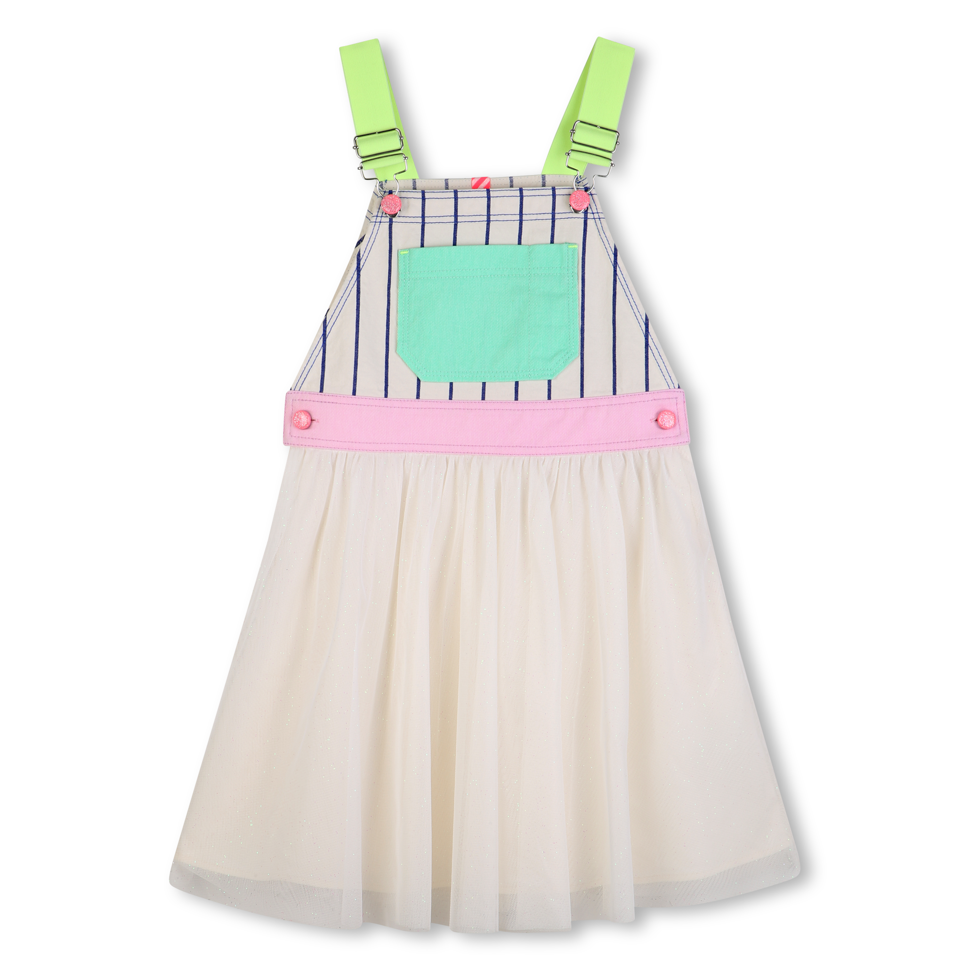 Billieblush - Robe Salopette - Blanc Bleu - Fille - 2 Ans