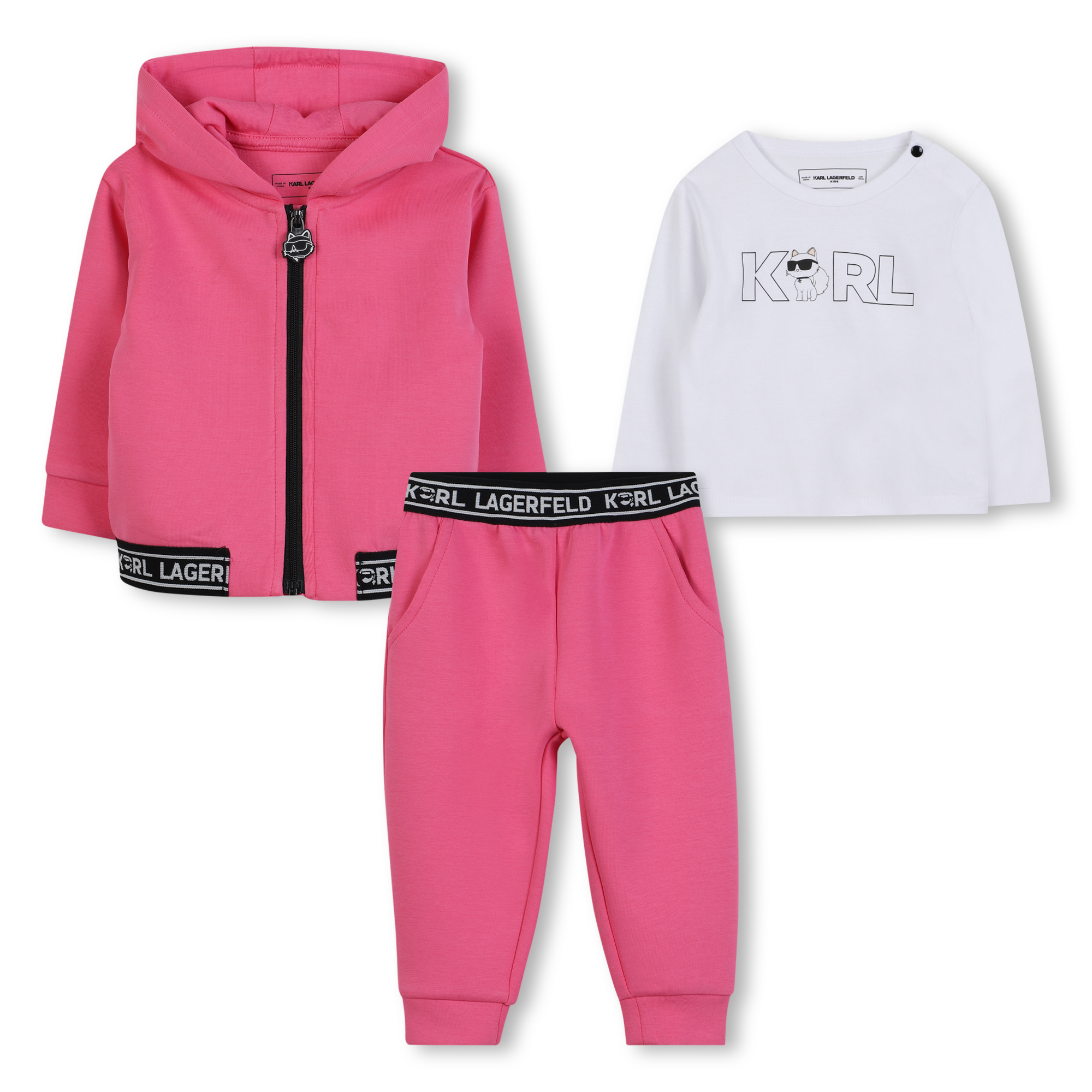 Karl Lagerfeld Kids - Ensemble Jogging 3 Pièces - Sangria Sunset - Fille - 12 Mois Karl Lagerfeld Kids - Ensemble Jogging 3 Pièces - Sangria Sunset - Fille - 12 Mois