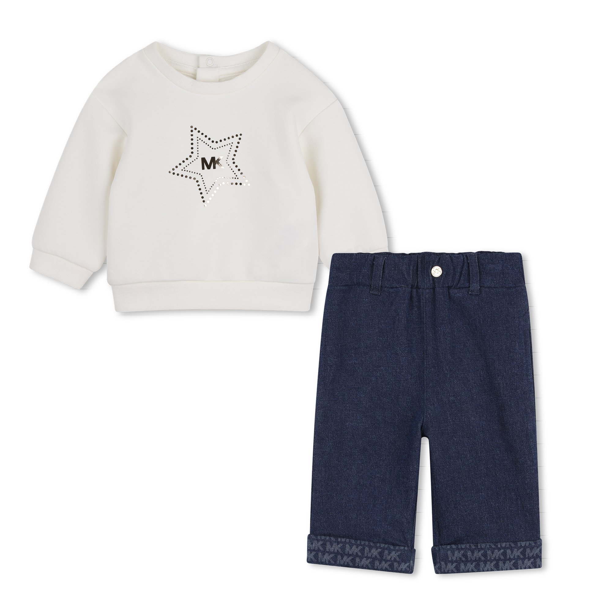 Michael Kors - Ensemble Sweat-shirt Et Pantalon - Denim Blue - Fille - 12 Mois Michael Kors - Ensemble Sweat-shirt Et Pantalon - Denim Blue - Fille - 12 Mois