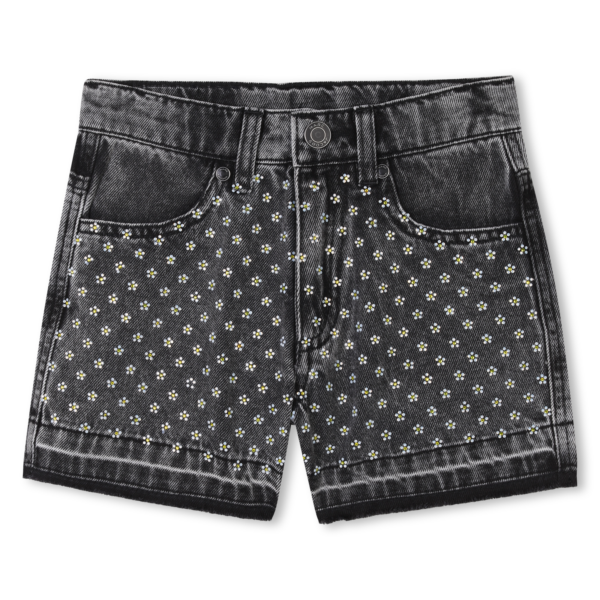 Marc Jacobs - Short En Jean Avec Strass - Black - Fille - +12 Ans