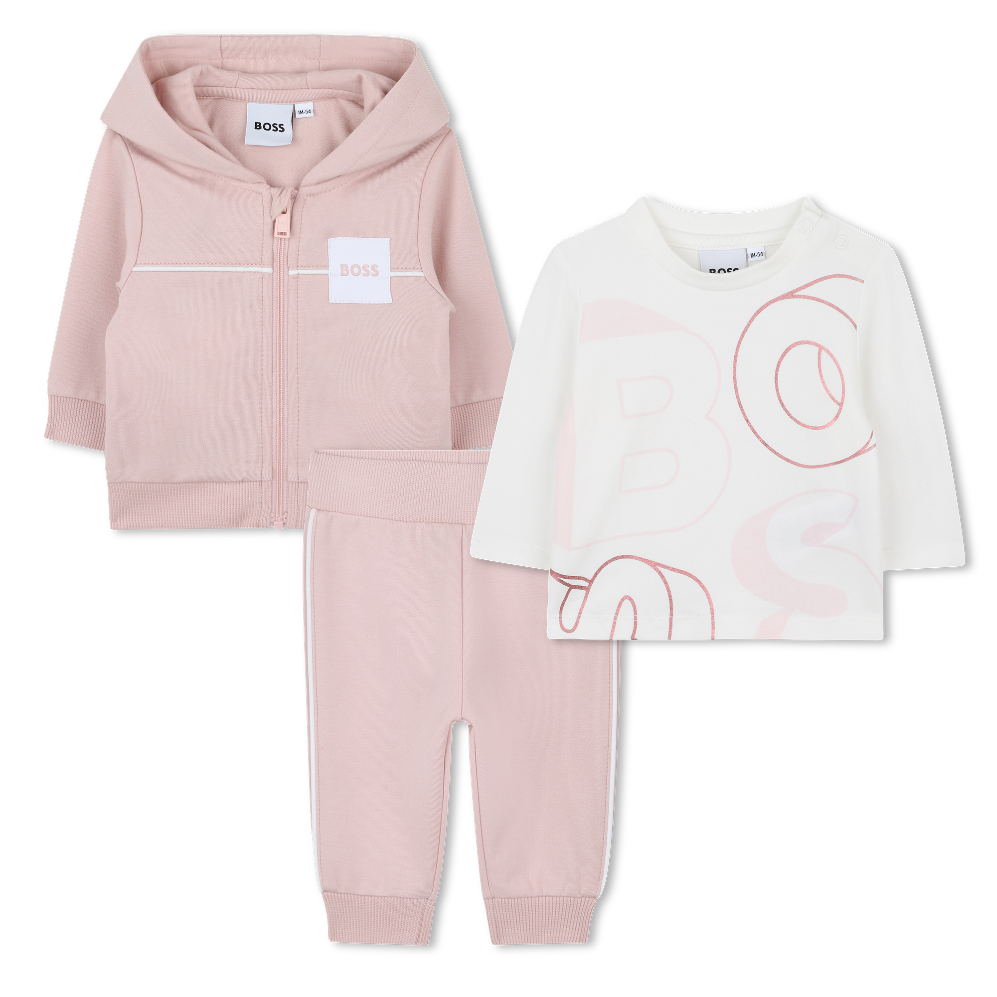 Boss - Ensemble 3 Pièces - Vintage Rose - Fille - 6 Mois