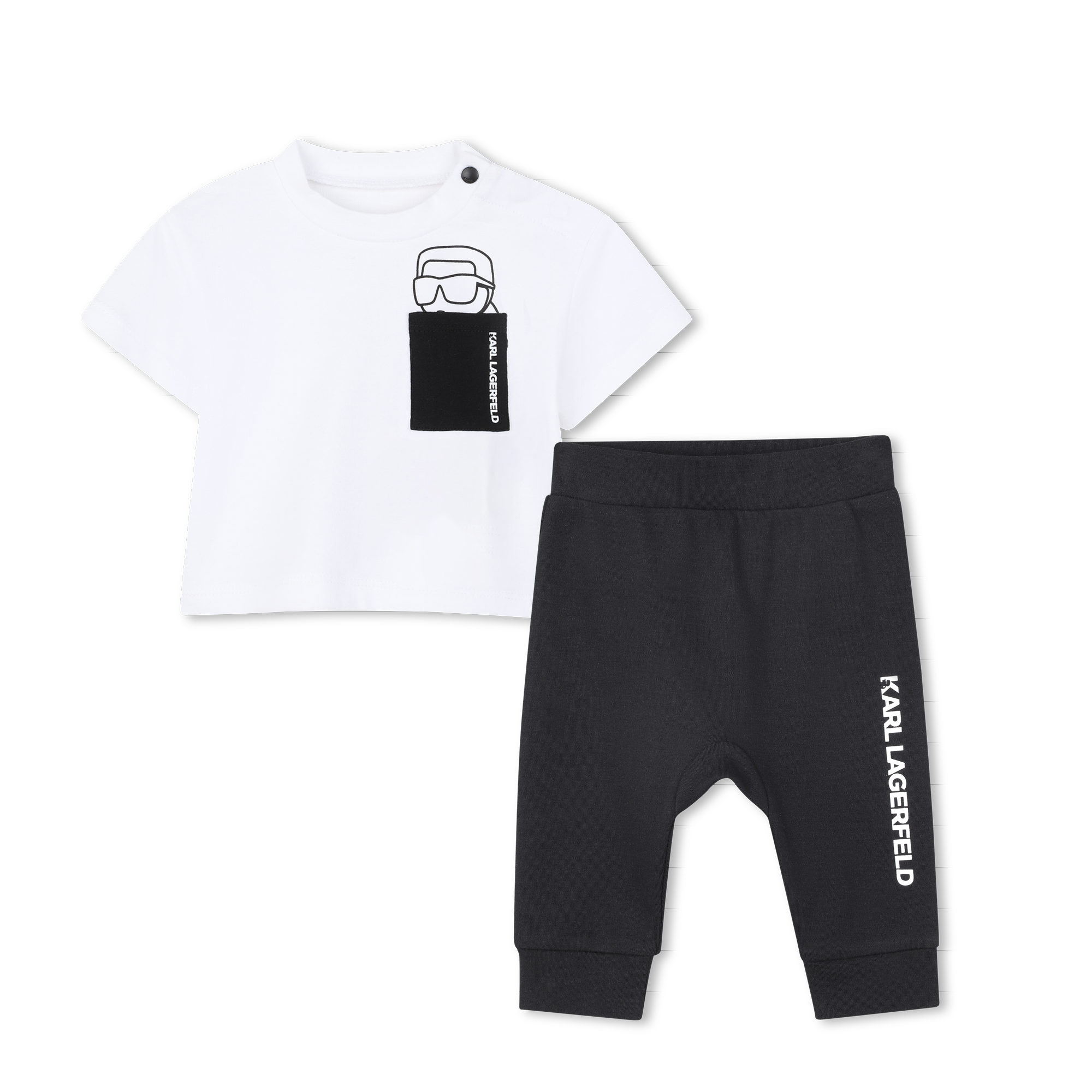 Karl Lagerfeld Kids - Ensemble Tee-shirt Et Pantalon - Blanc Noir - Garçon - 18 Mois