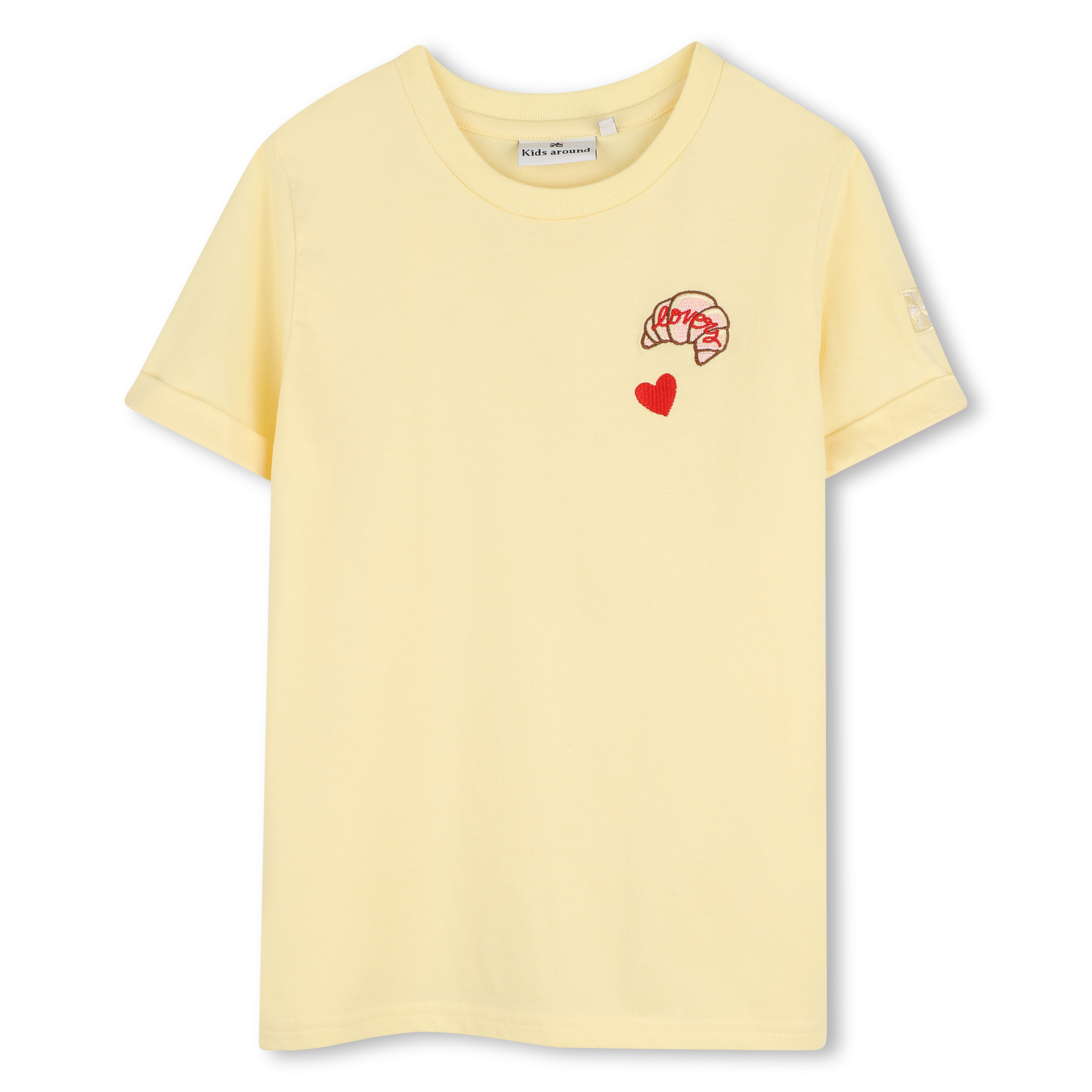 Kids Around - Tee-shirt Manches Courtes - Jaune Paille - Fille - 5 Ans