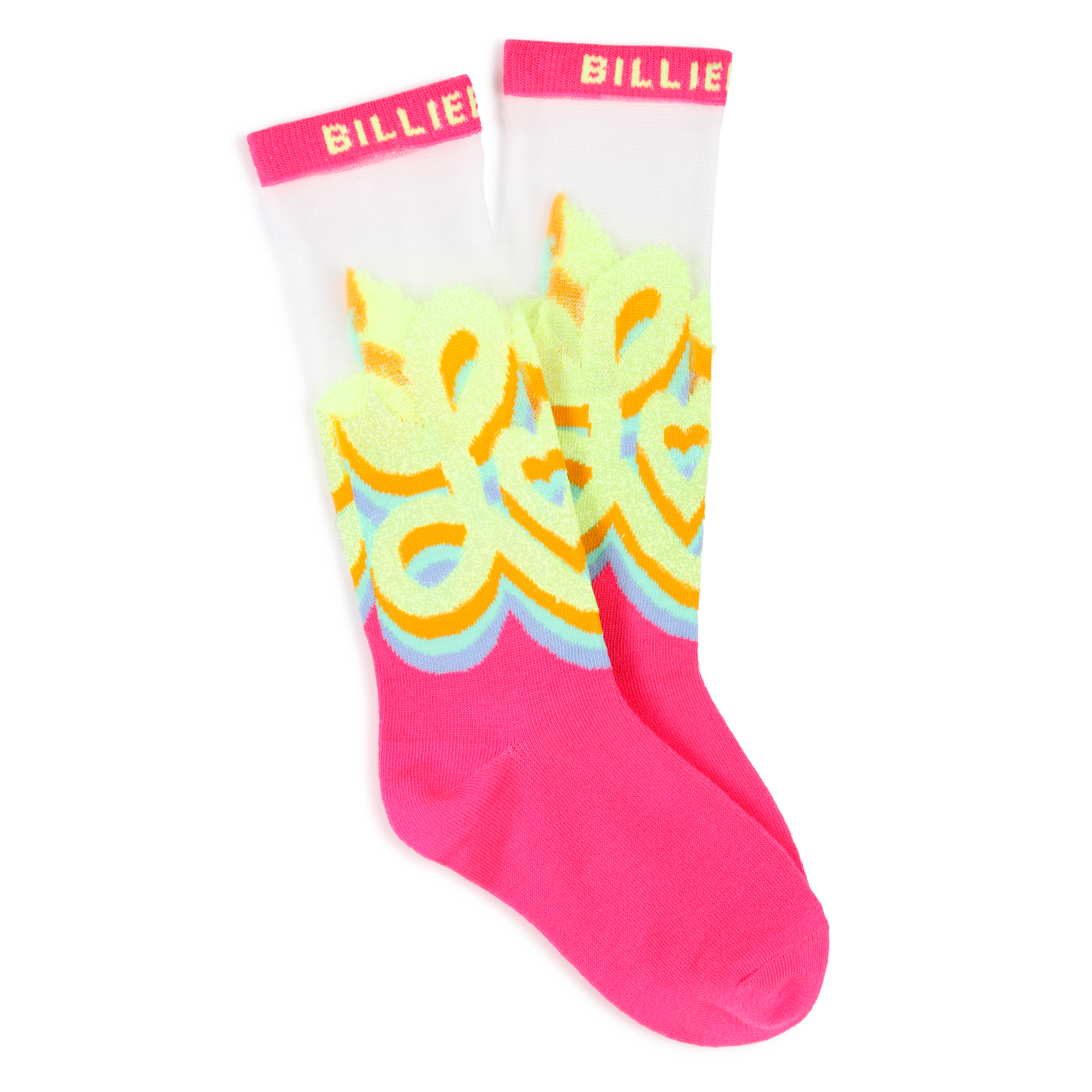 Billieblush - Chaussettes Mi-hautes - Rose Fluo - Fille - Taille 31 Billieblush - Chaussettes Mi-hautes - Rose Fluo - Fille - Taille 31
