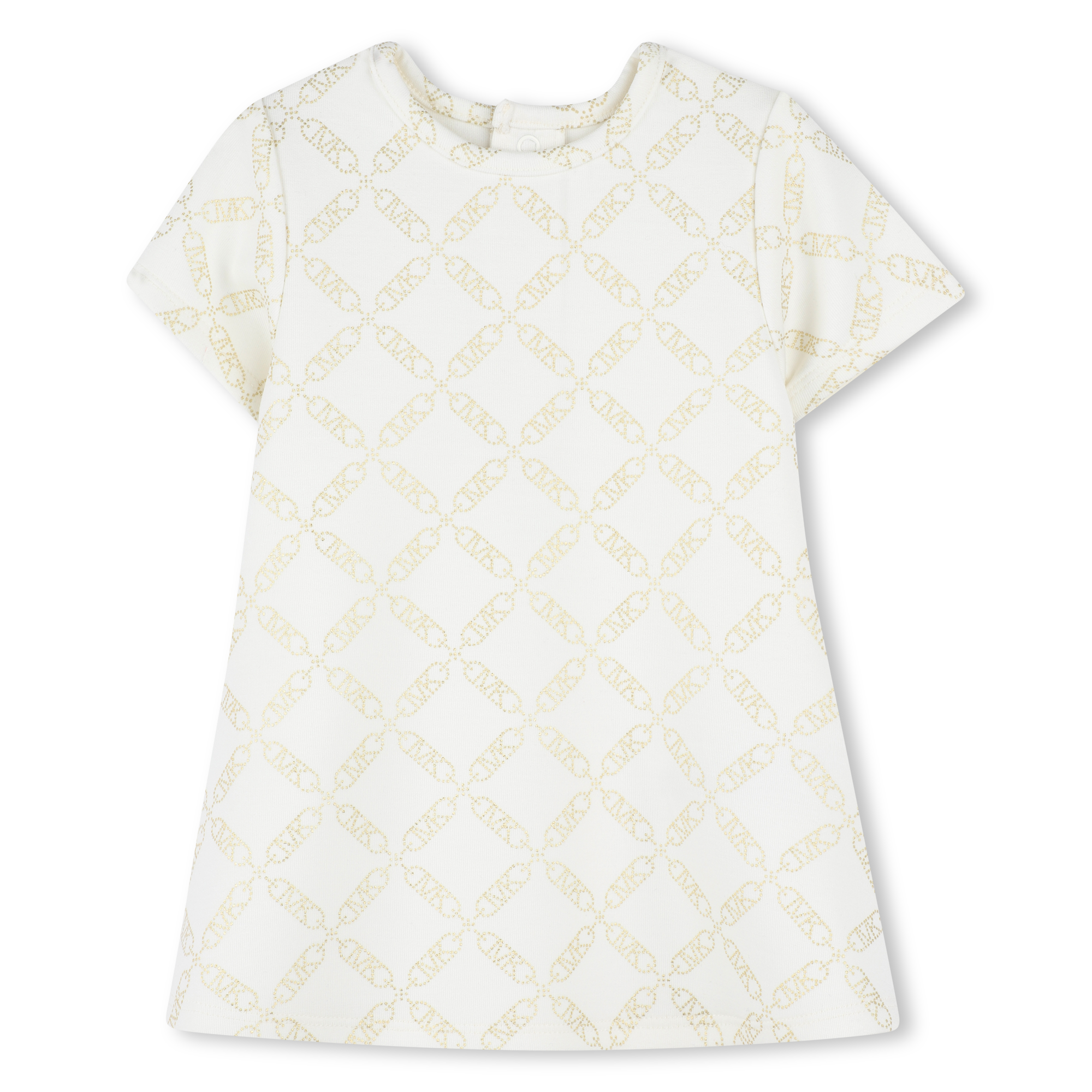 Michael+Kors+-+Robe+De+Ceremonie+Imprimee+-+Fille+-+Taille+2+ans+-+Ecru+Dore+-+Kids+Around