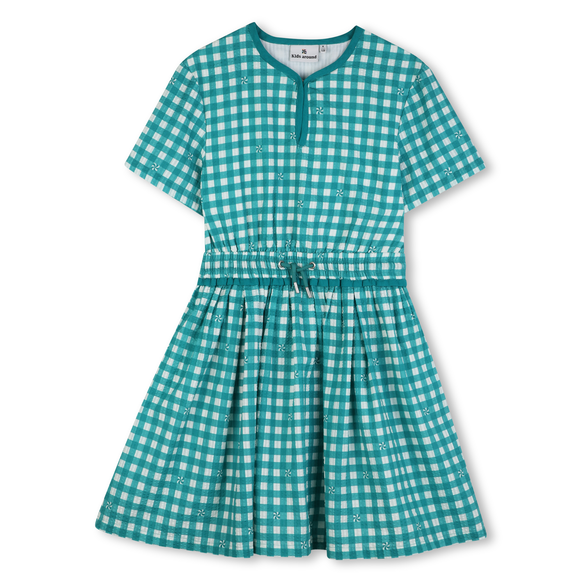 Kids Around - Robe Imprimée Vichy - Vert The - Fille - 5 Ans