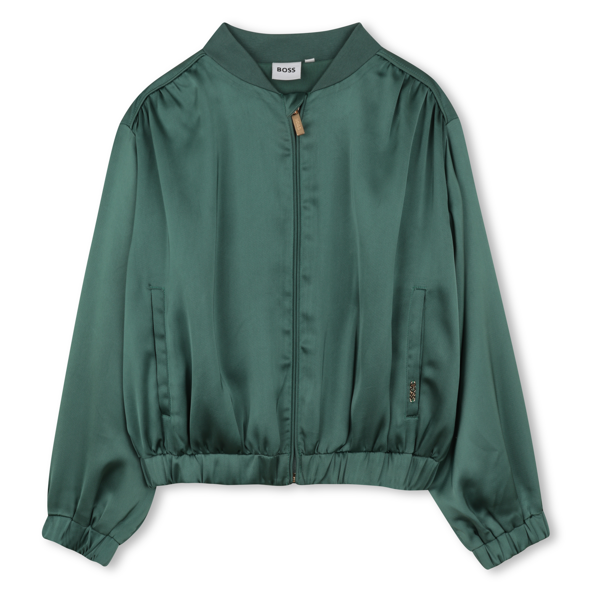 Boss - Sweat Zippé À Capuche - Vert Sapin - Fille - 14 Ans
