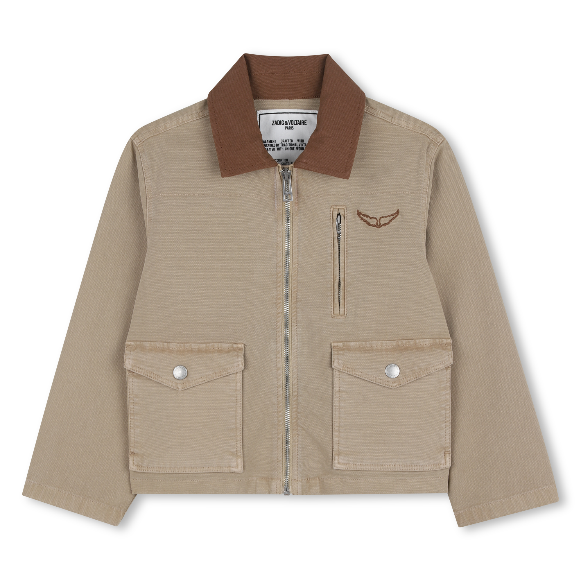 Zadig & Voltaire - Veste Zippée - Beige Fonce - Garçon - 14 Ans