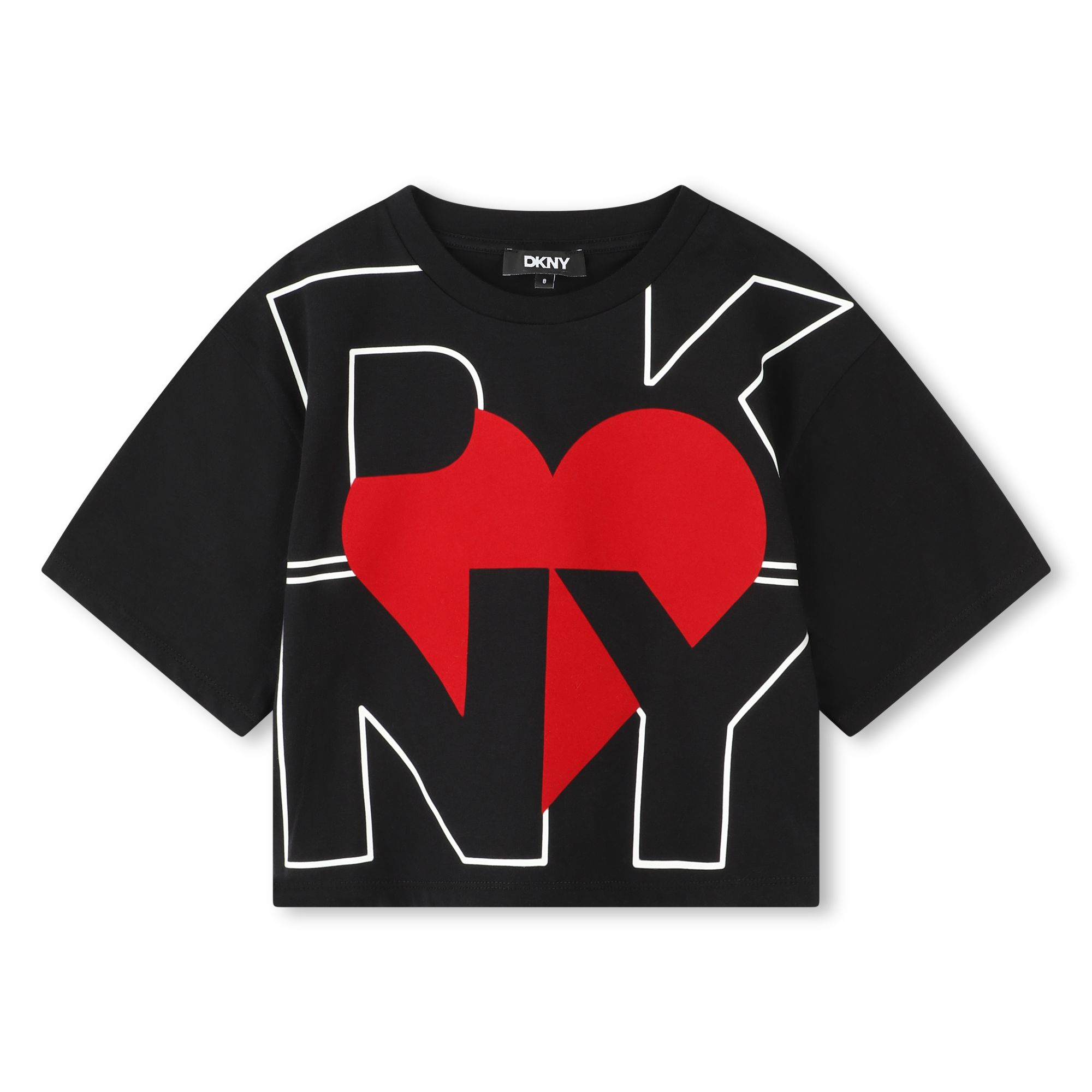 Dkny+-+T-shirt+à+Manches+Courtes+-+Fille+-+Taille+4+ans+-+Noir+-+Kids+Around