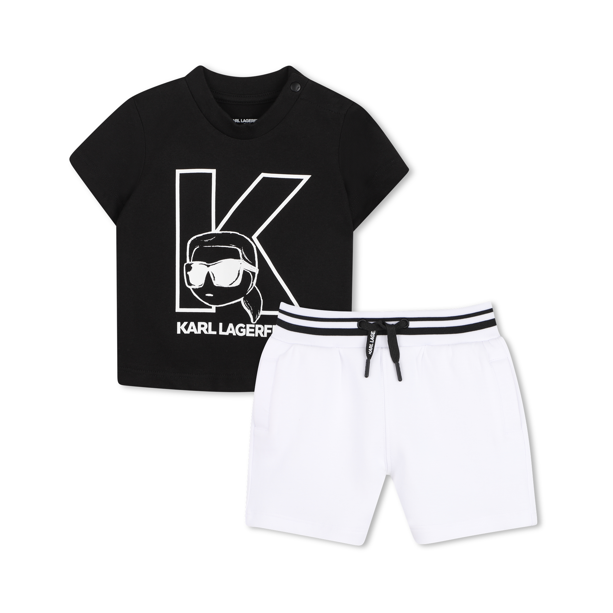 Karl Lagerfeld Kids - Ensemble Tee-shirt Et Bermuda - Blanc - Garçon - 2 Ans